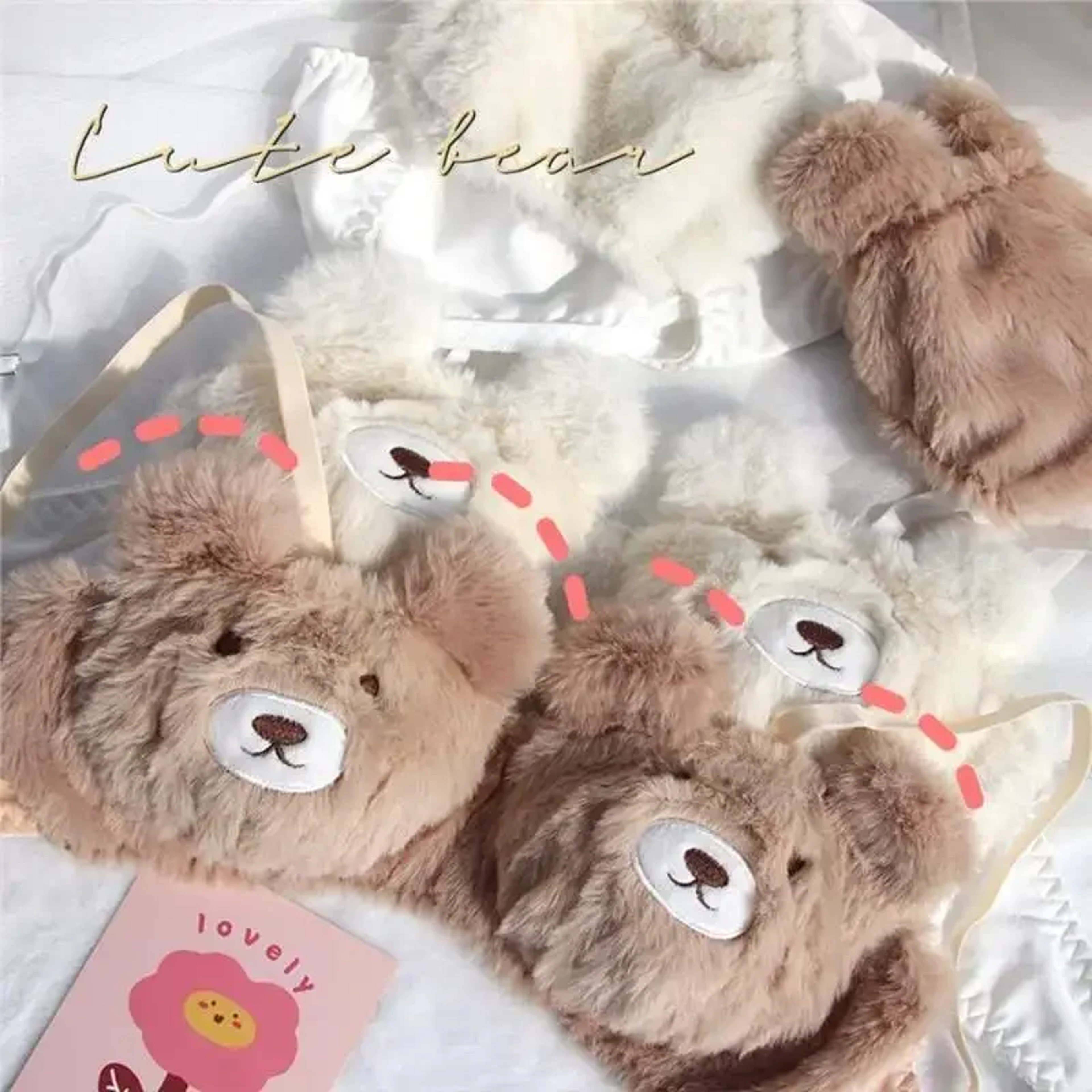 Cozy Kawaii Plush Winter Bra  Japanese Style Wireless Comfort Bra 1