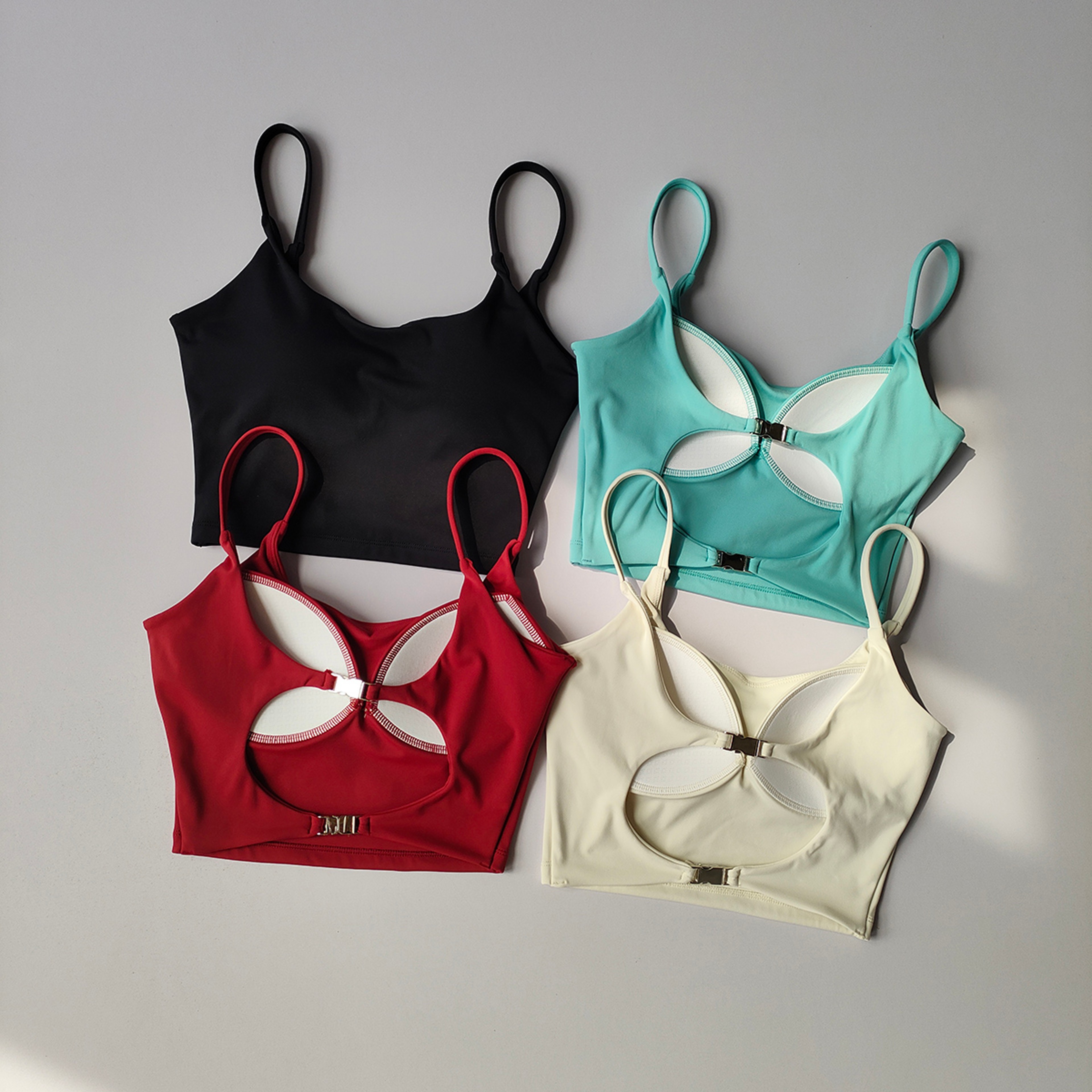Womens High Impact Push Up Sports Bra Yoga  Workout Support 1