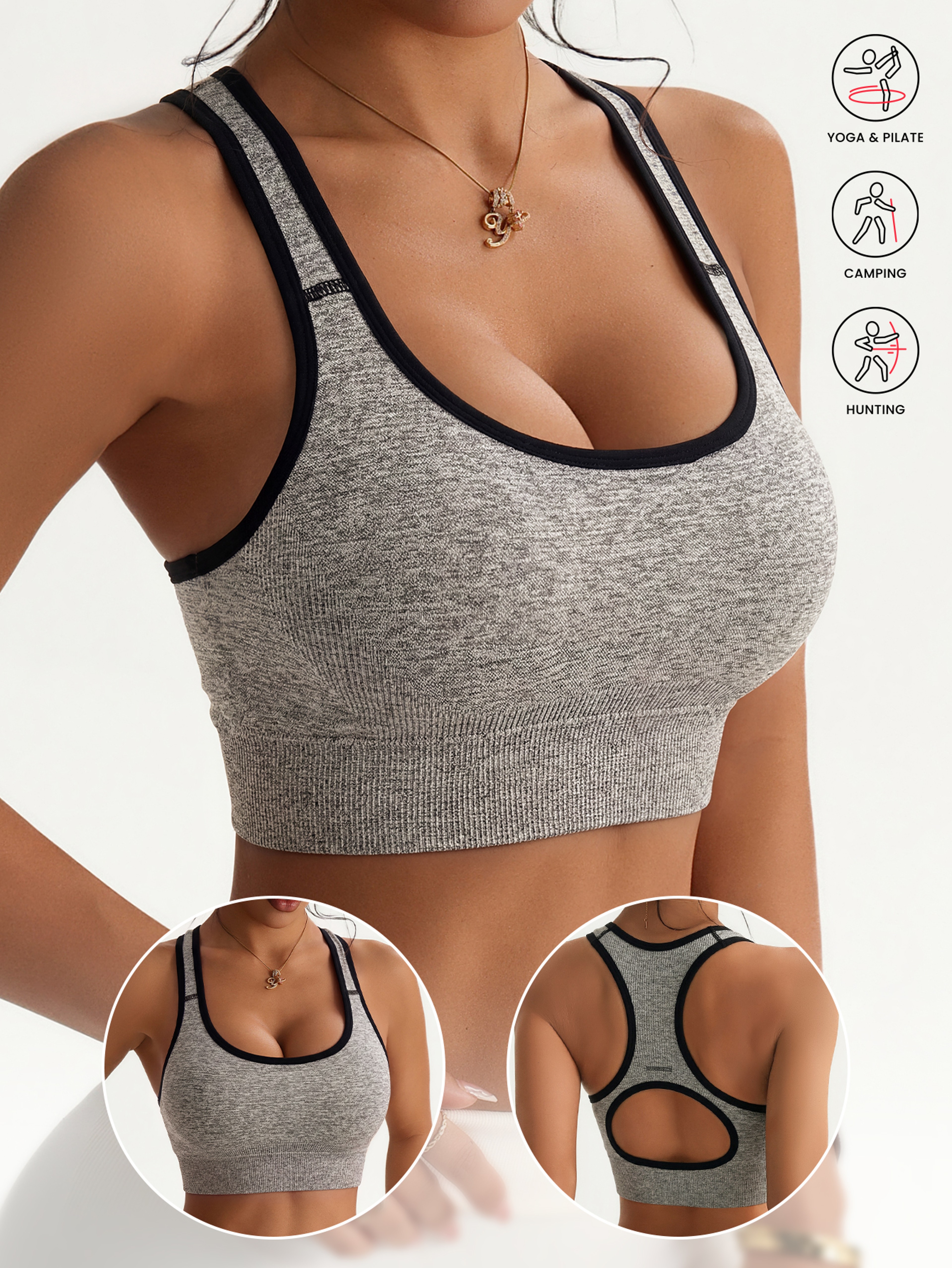 Premium Seamless Sports Bra Set – Racerback Yoga Crop Top for Women – view 1
