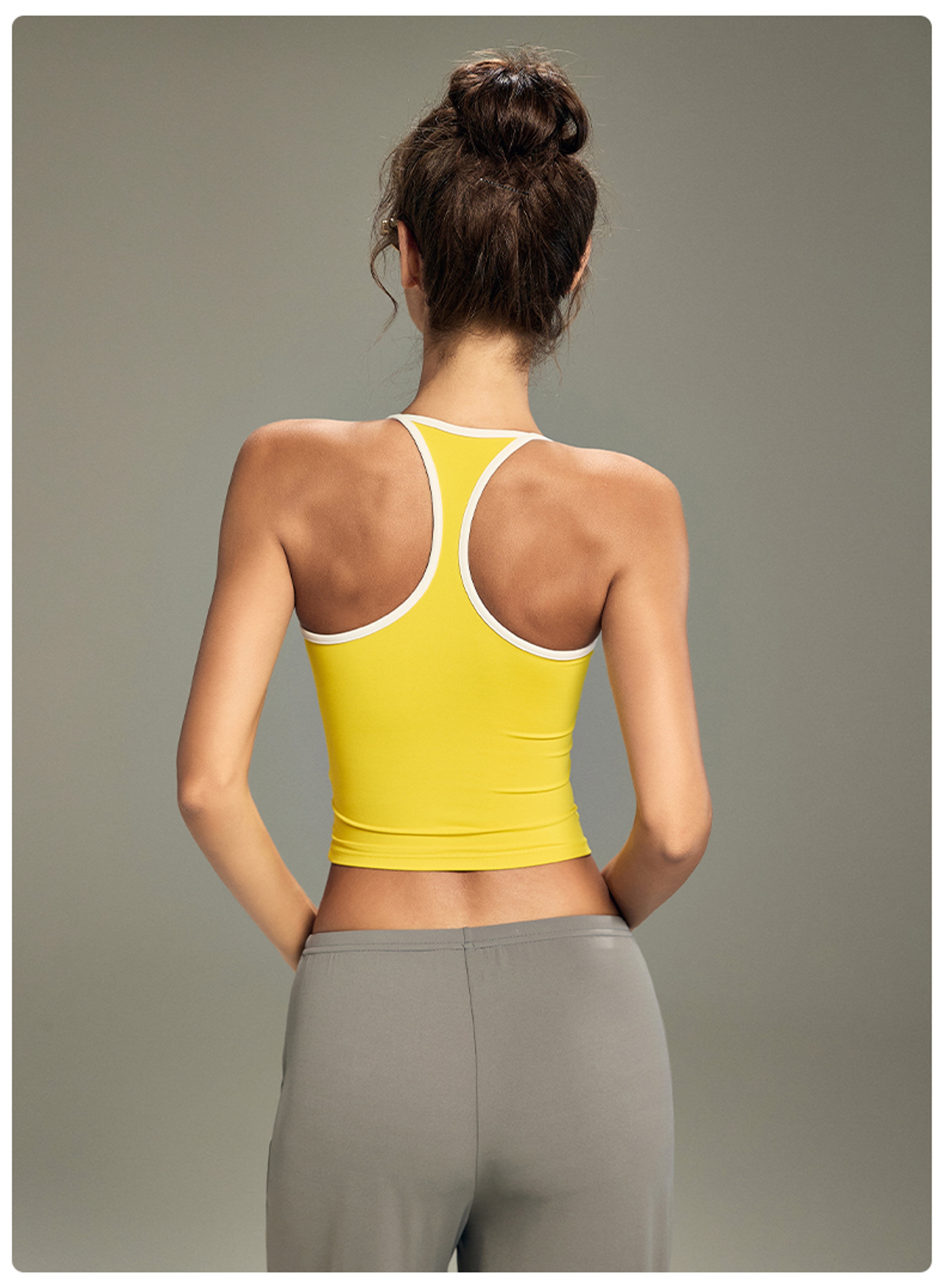 Womens Color Block Backless Yoga Tank Top With Built In Support 5