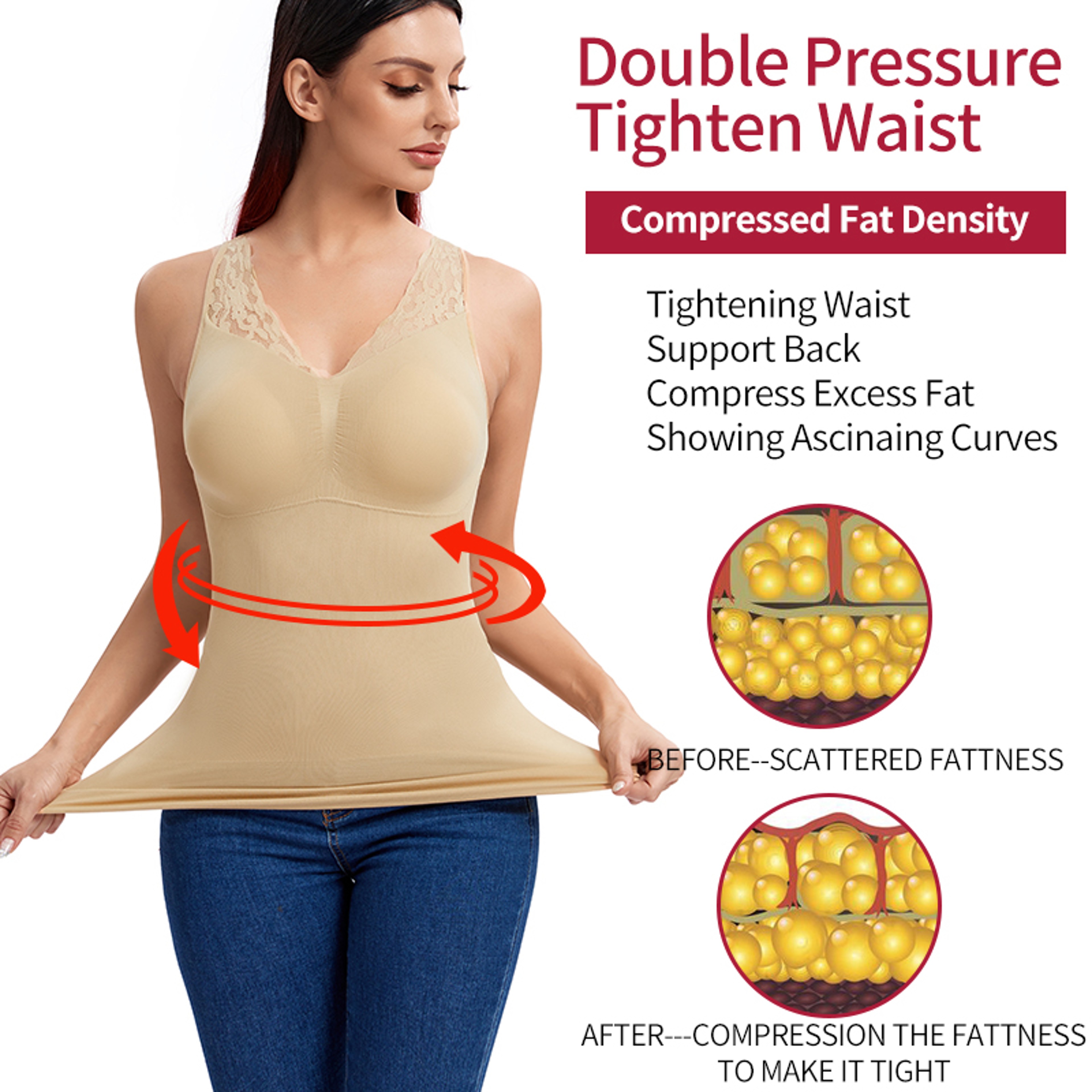 Womens Shapewear Tank Top With BuiltIn Bra Tummy Control  Slim Waist 1
