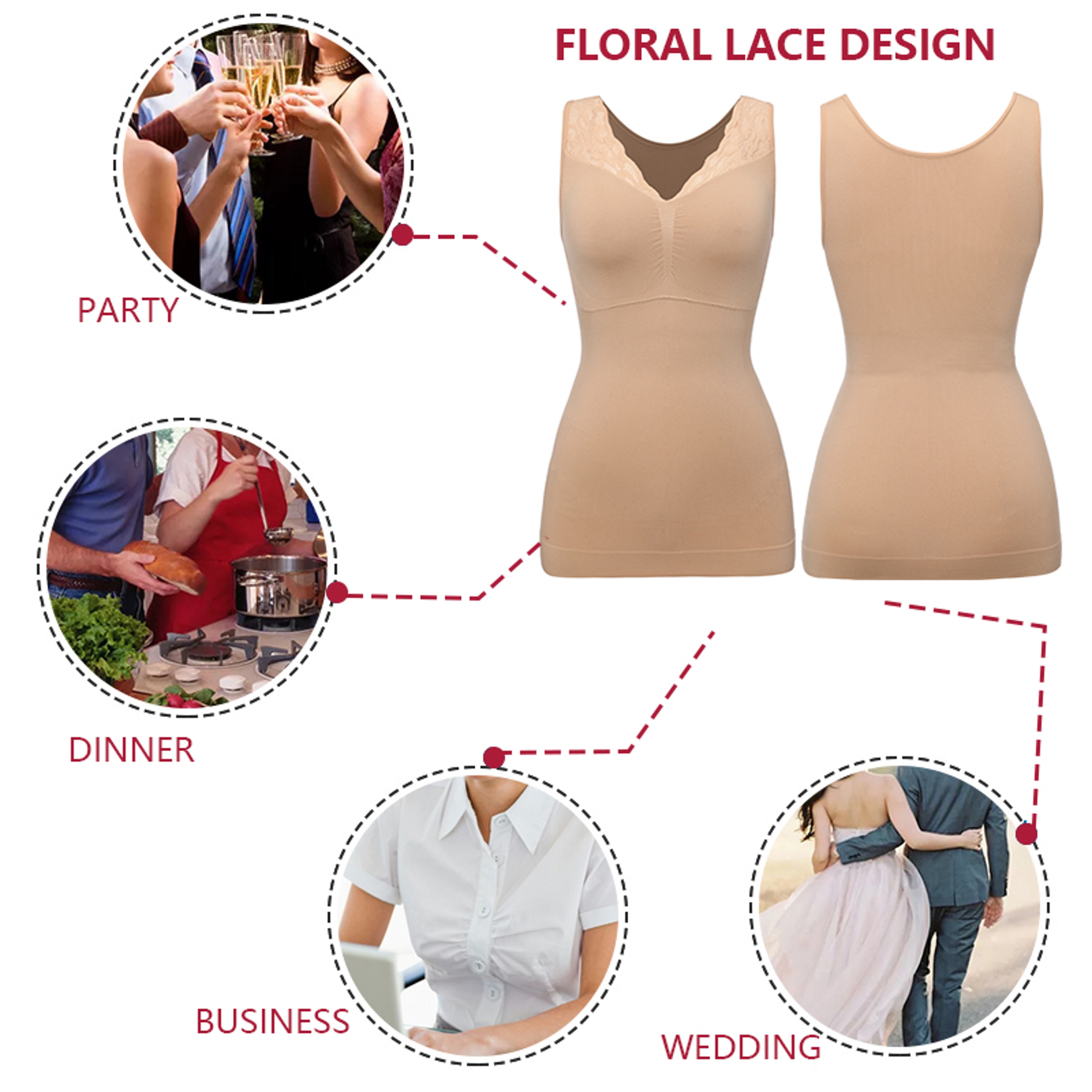 Womens Shapewear Tank Top With BuiltIn Bra Tummy Control  Slim Waist 4