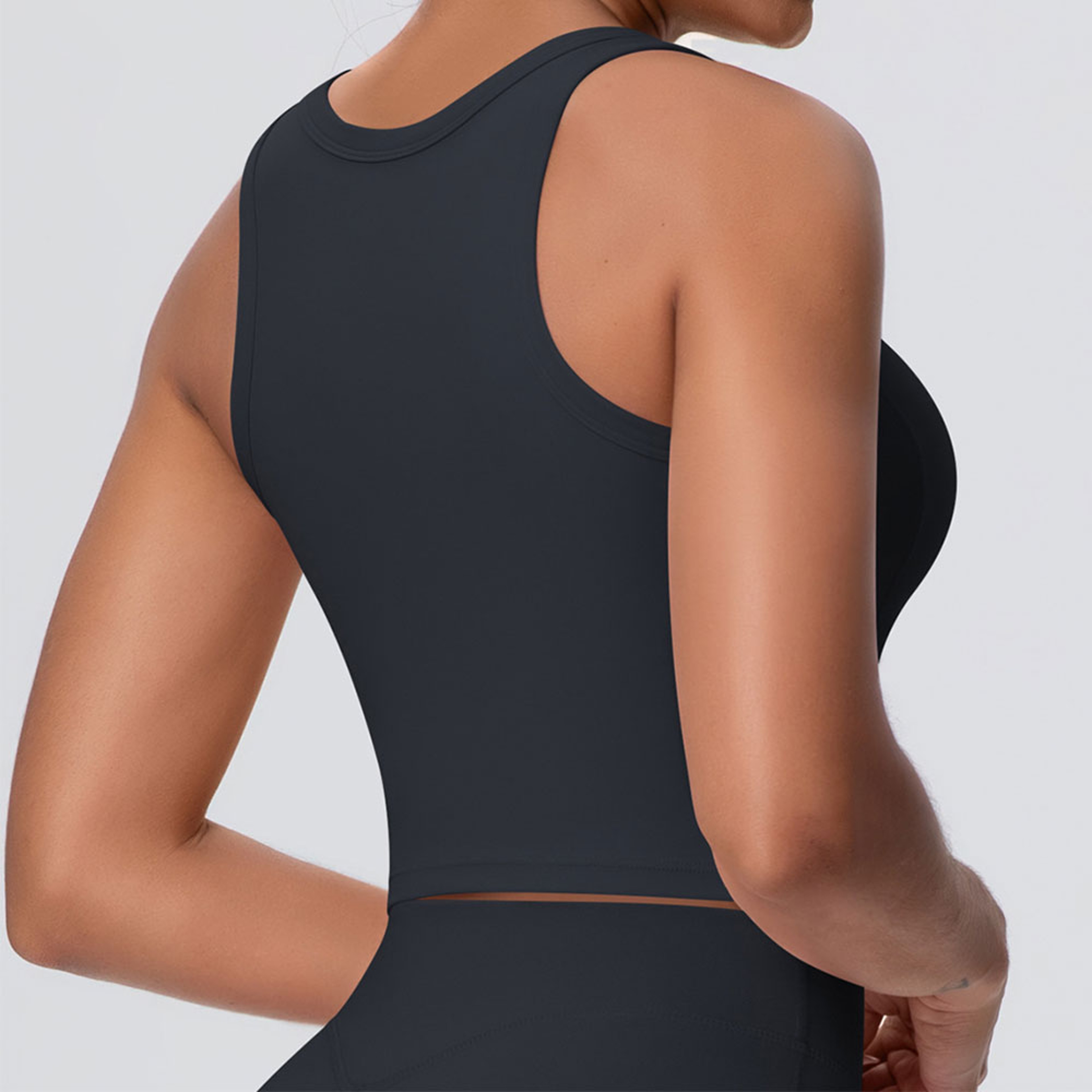 Womens Open Back Push Up Sports Bra Tank Top Yoga & Workout Support – view 2