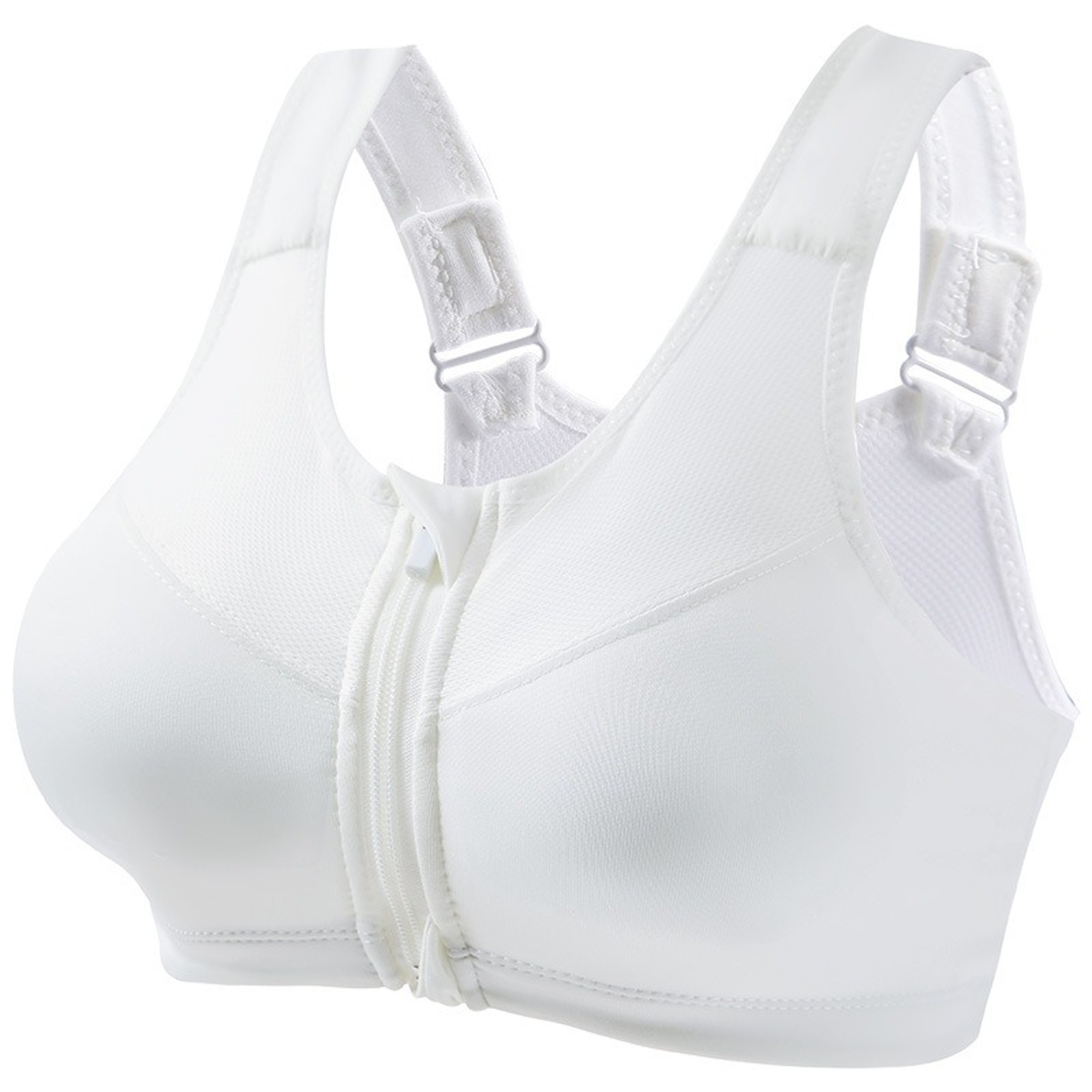 Plus Size High Support Front Zipper Sports Bra with Adjustable Racerback – view 8