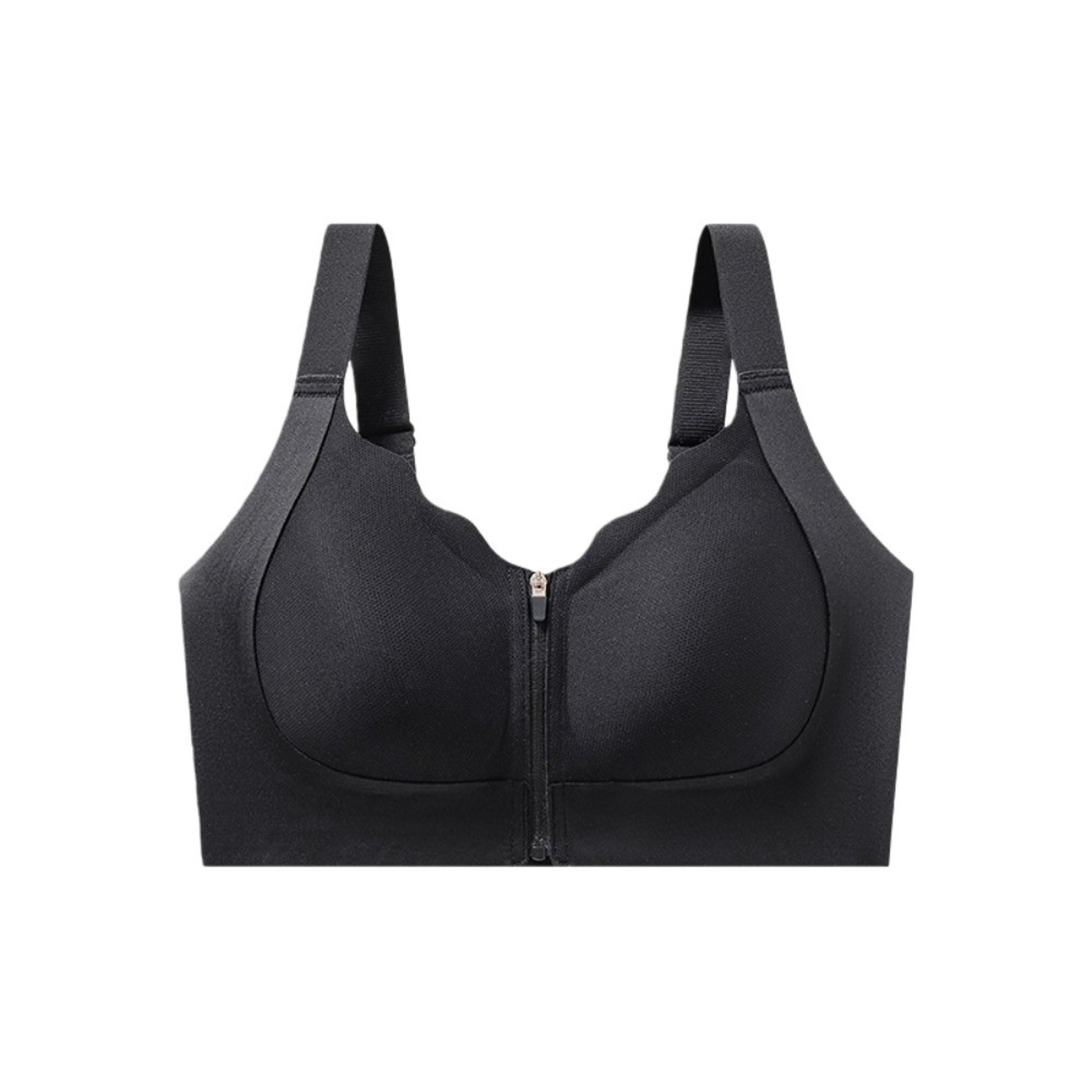 Adjustable Front Zipper Wireless Bra With Seamless Push Up Support 1