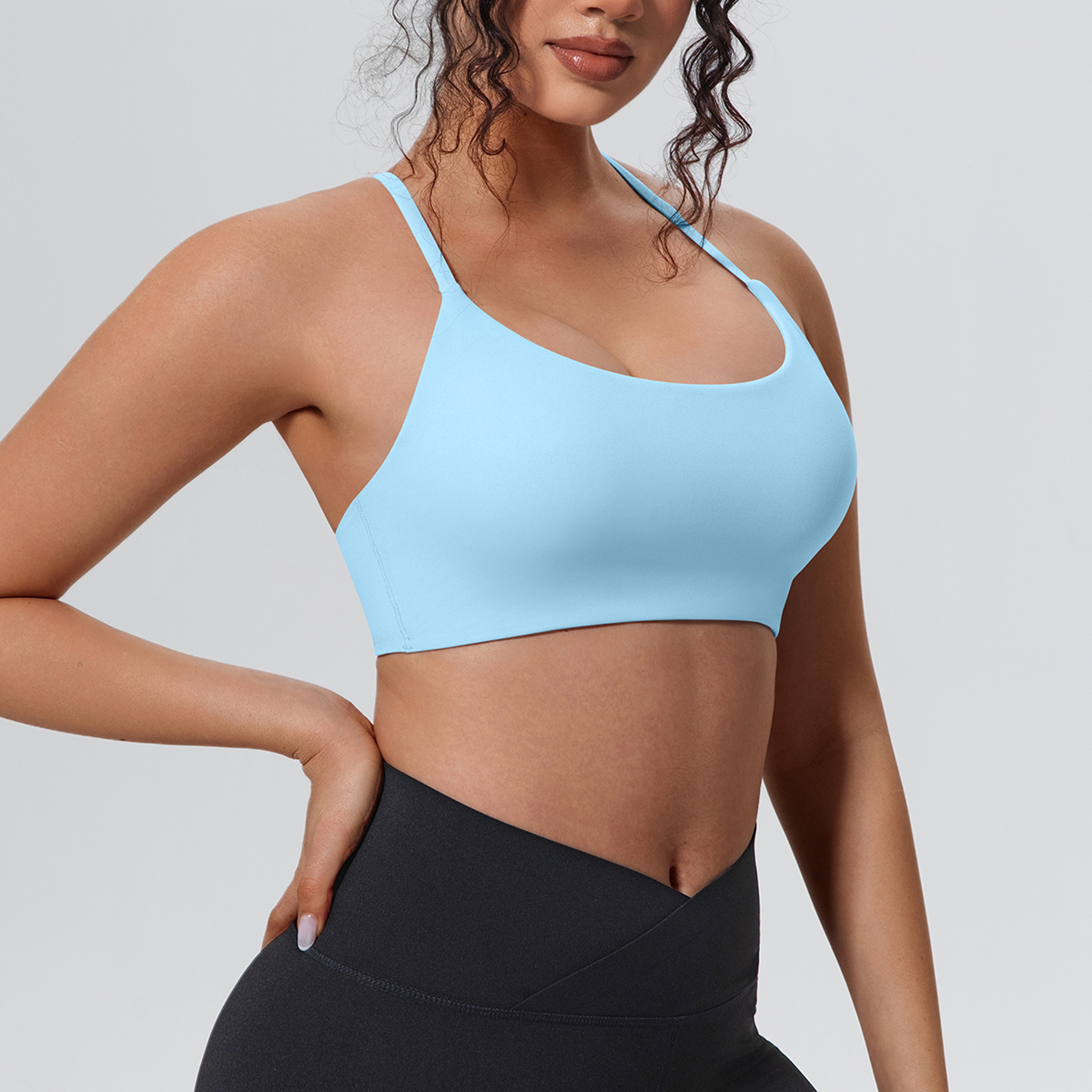 Womens Seamless Supportive Yoga Gym Sports Bra Shockproof Running Chest Pad Top – view 9