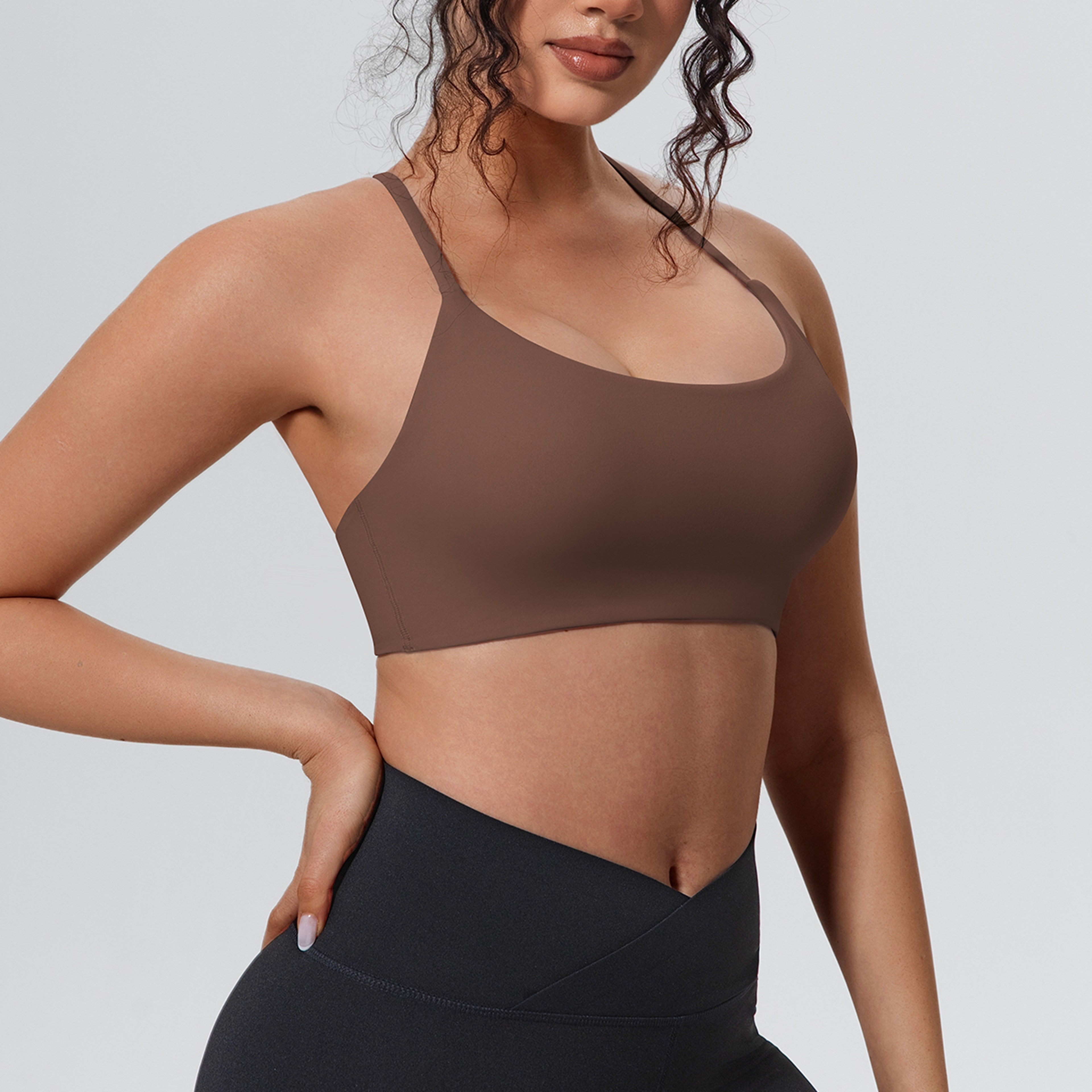 Womens Seamless Supportive Yoga Gym Sports Bra Shockproof Running Chest Pad Top – view 11