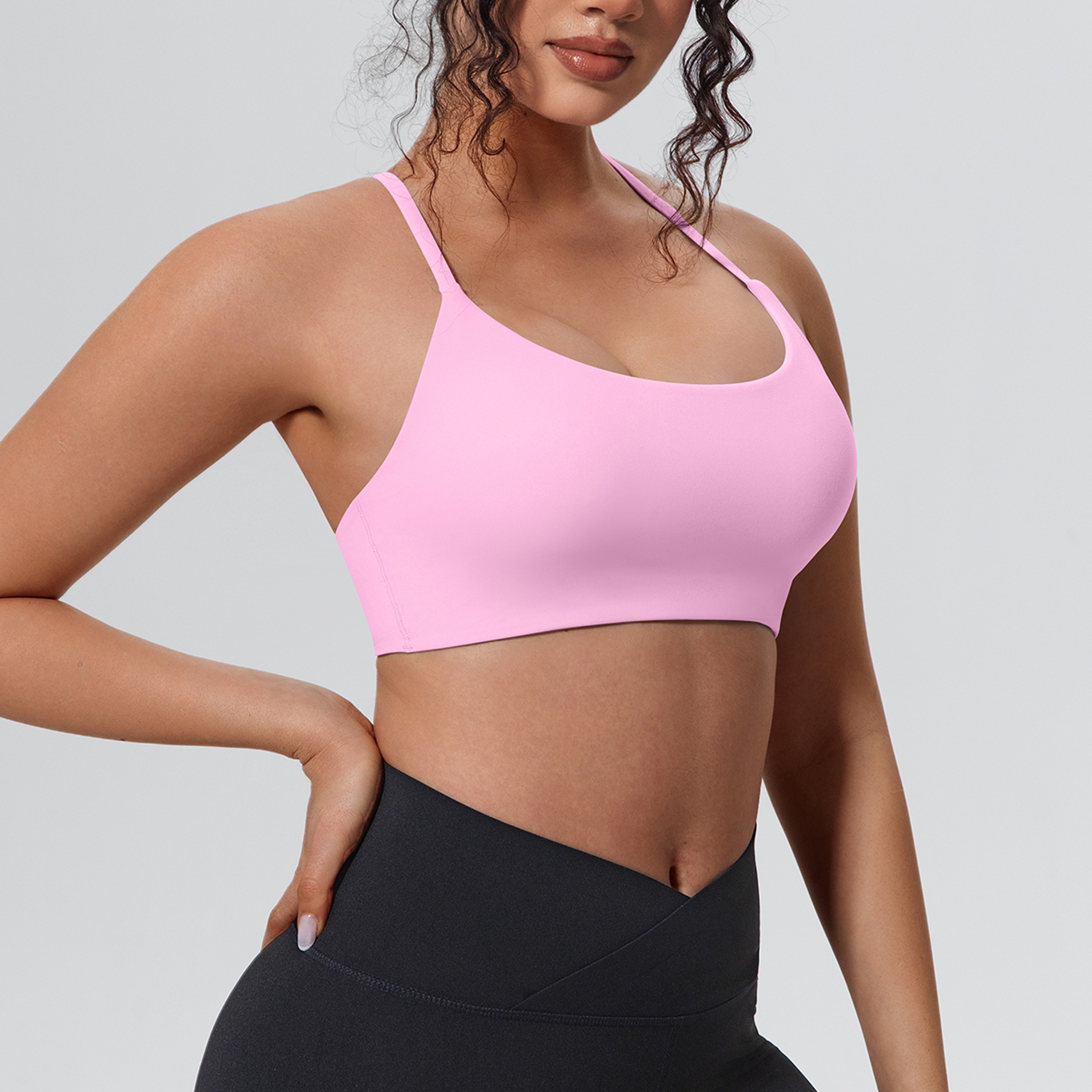 Womens Seamless Supportive Yoga Gym Sports Bra Shockproof Running Chest Pad Top – view 12