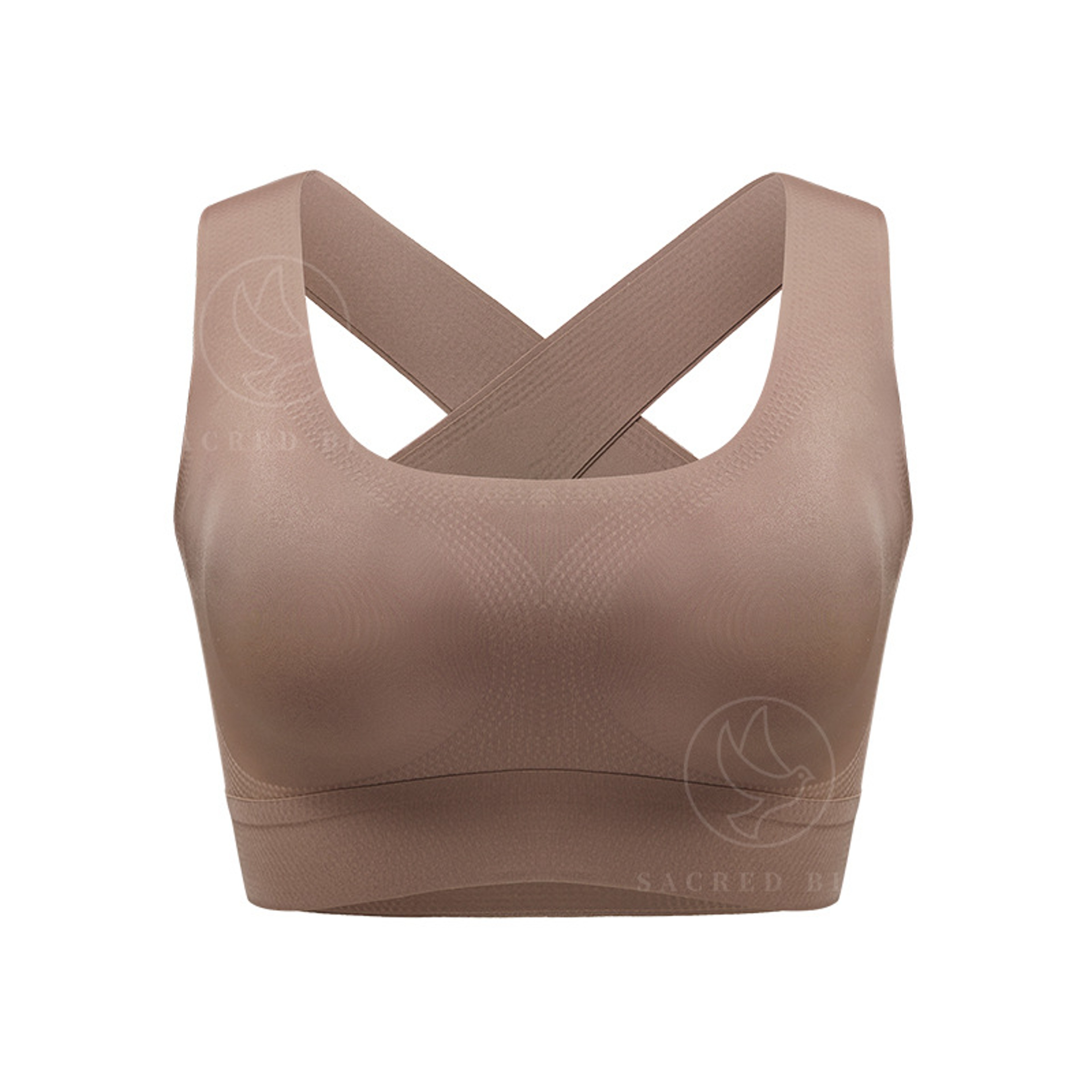 Wireless Seamless Breathable Sports Bra With Cross Back Straps 3