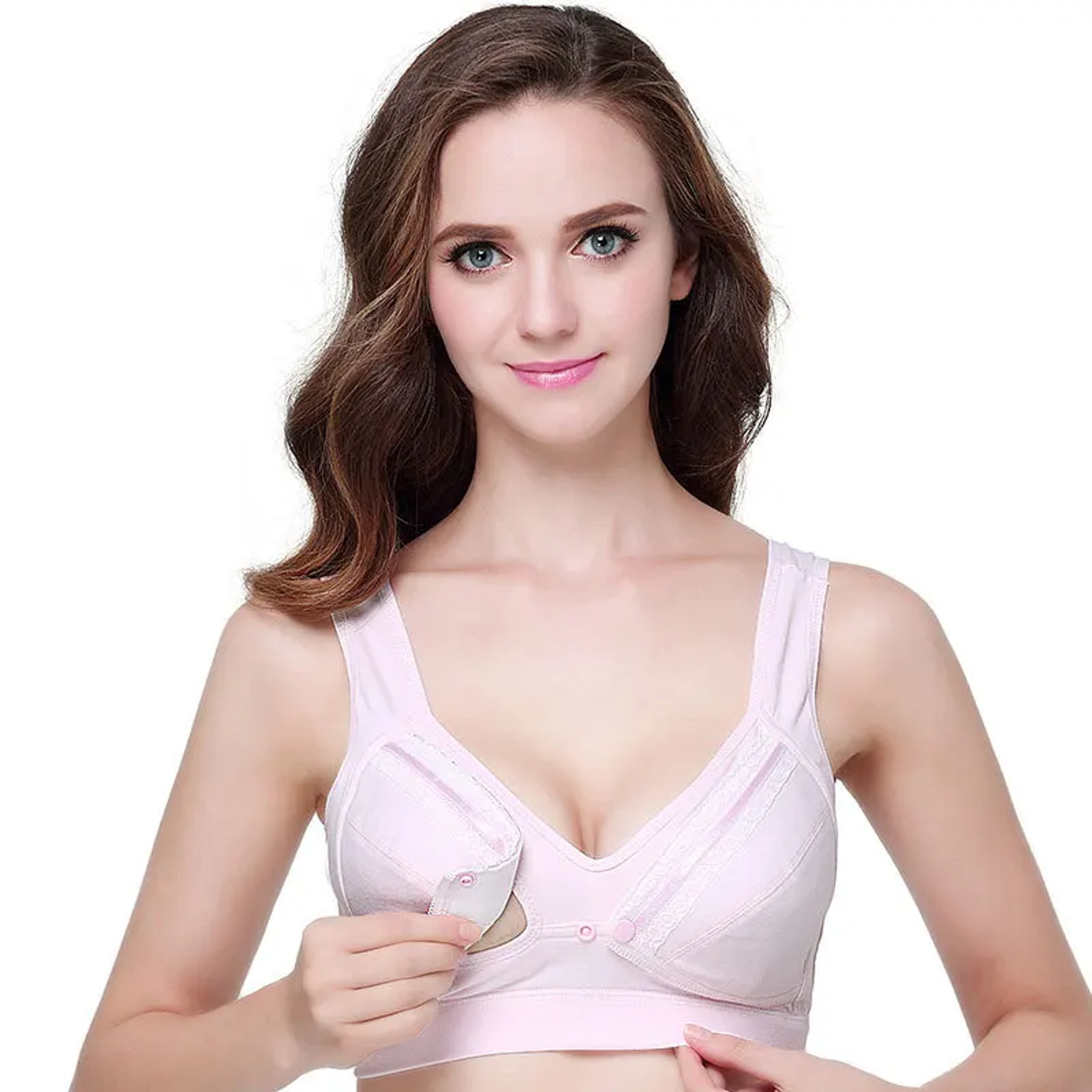 Wireless Front Opening Nursing  Maternity Bra For Breastfeeding Comfort 2