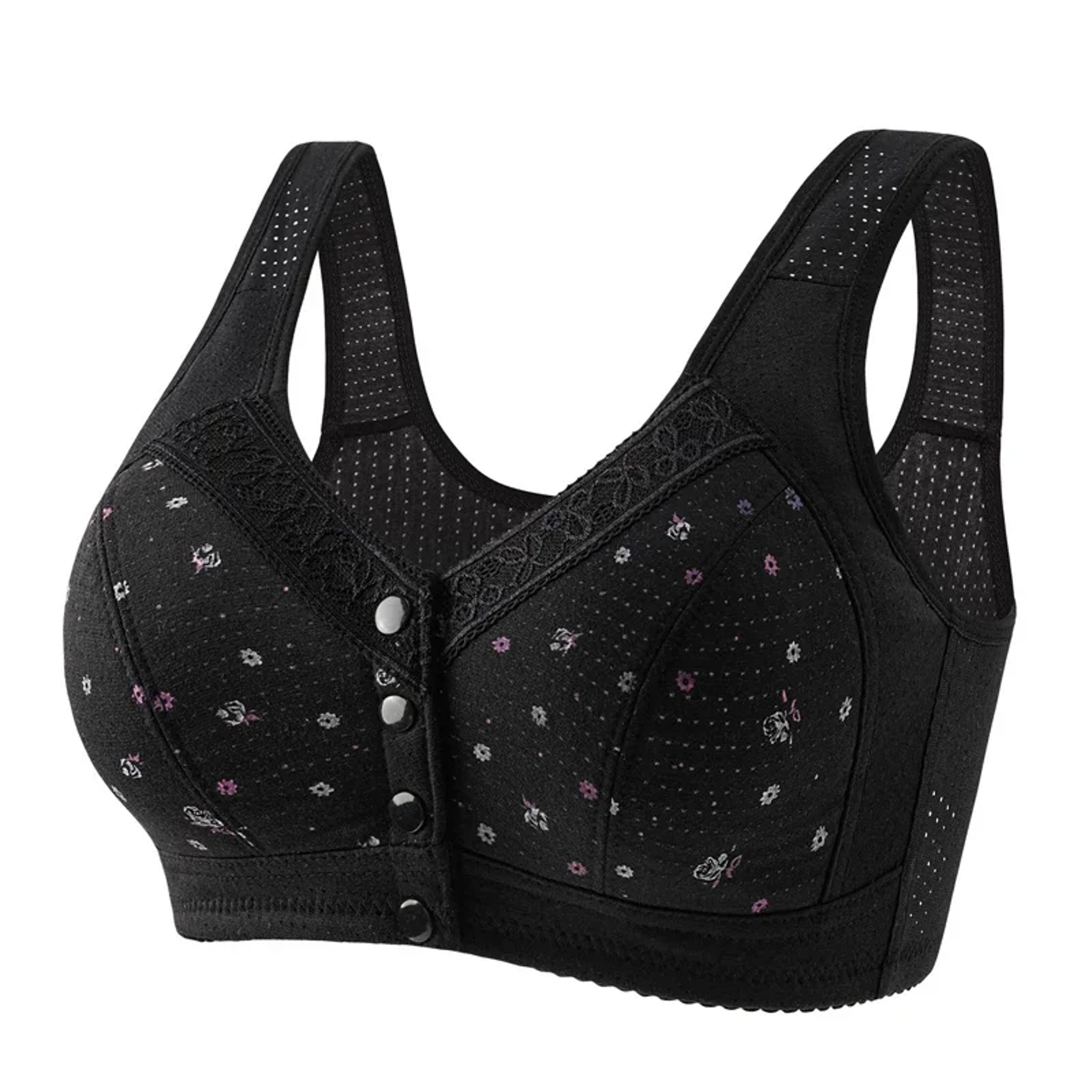 Plus Size Comfort Front Closure Wireless Cotton Bra 9