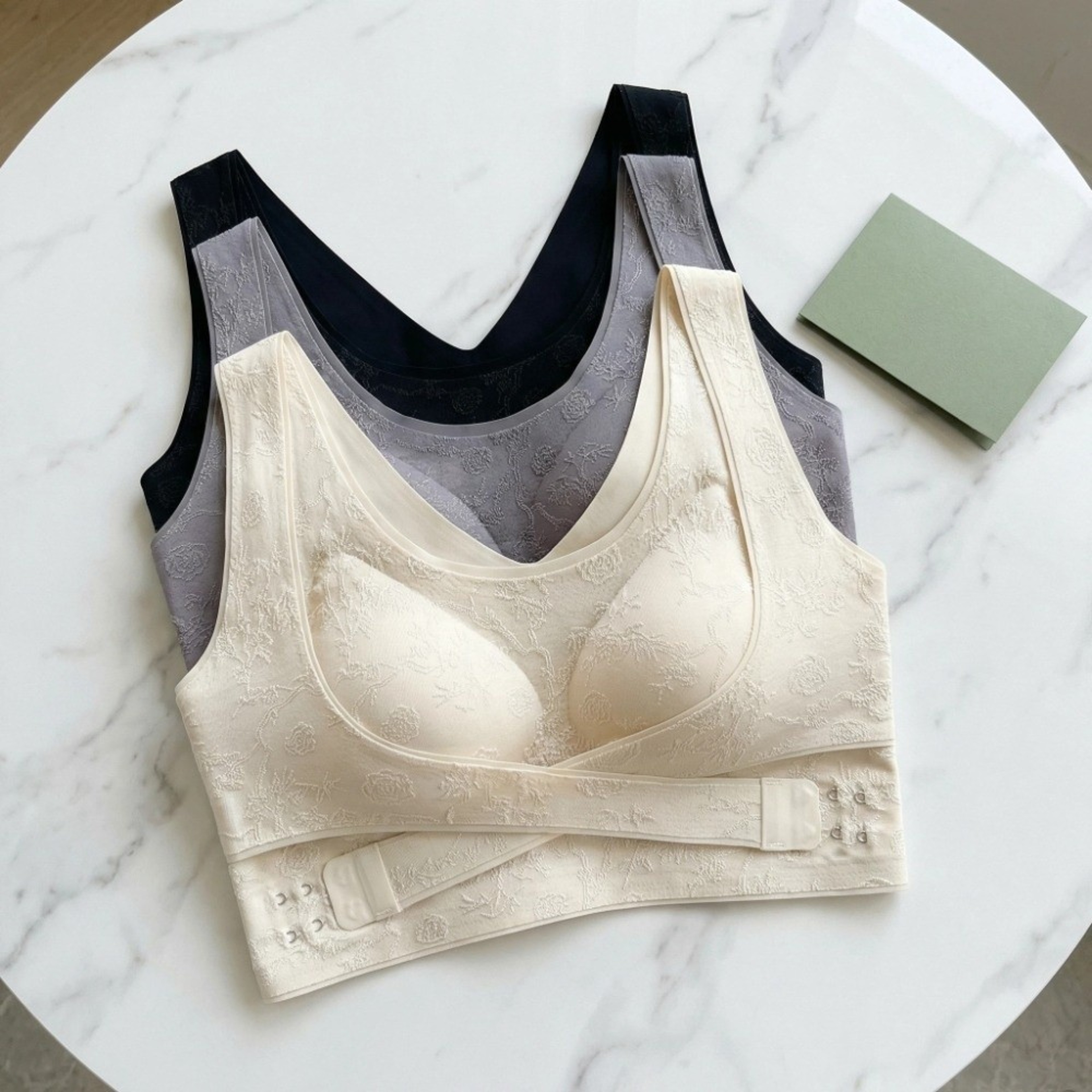 ComfortFit Plus Size Front Closure Seamless Push Up Bra With Cross Back Support 0