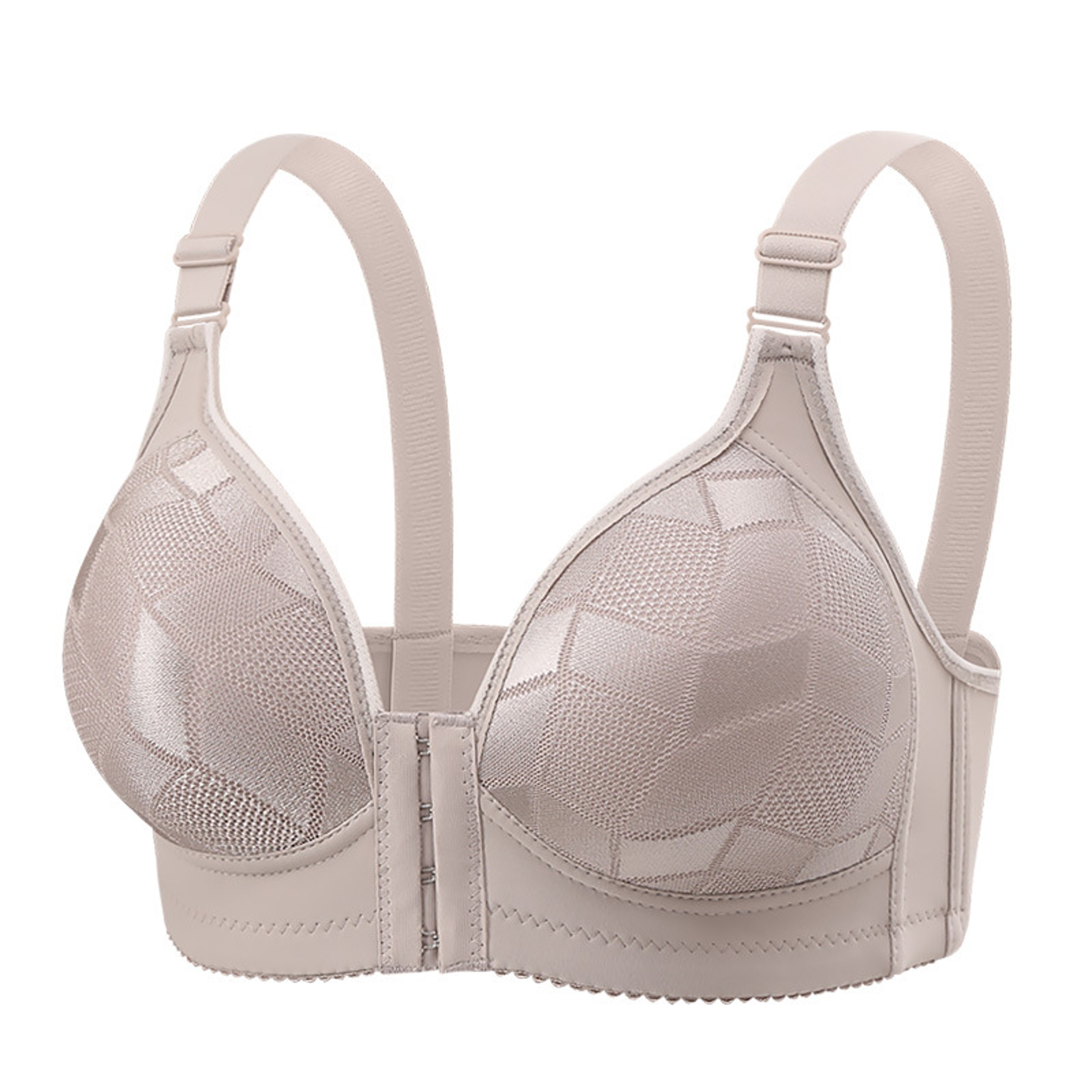 Seamless Front Closure Underwire Anti Sagging Bra With Front Buckle Support 2