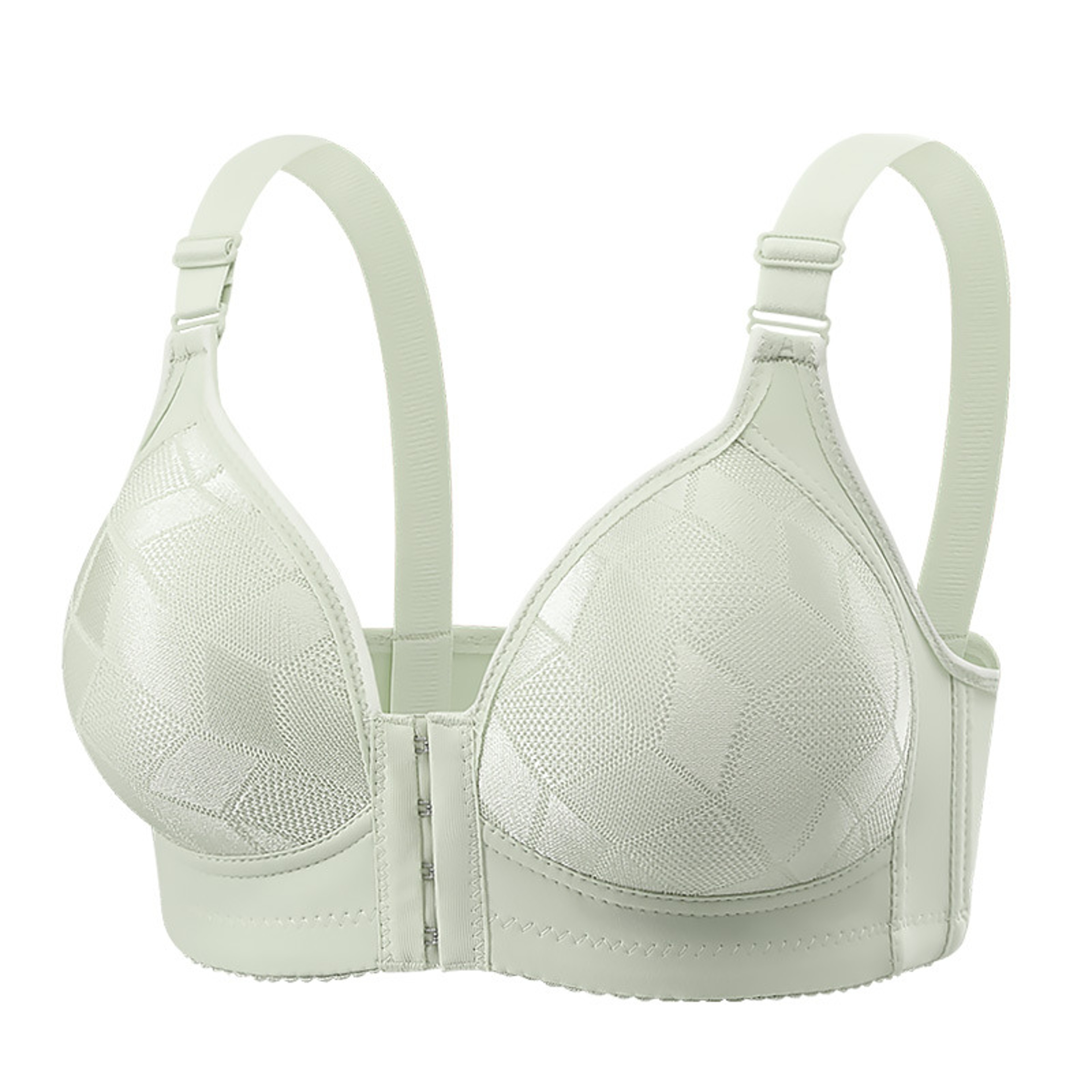 Seamless Front Closure Underwire Anti Sagging Bra With Front Buckle Support 3