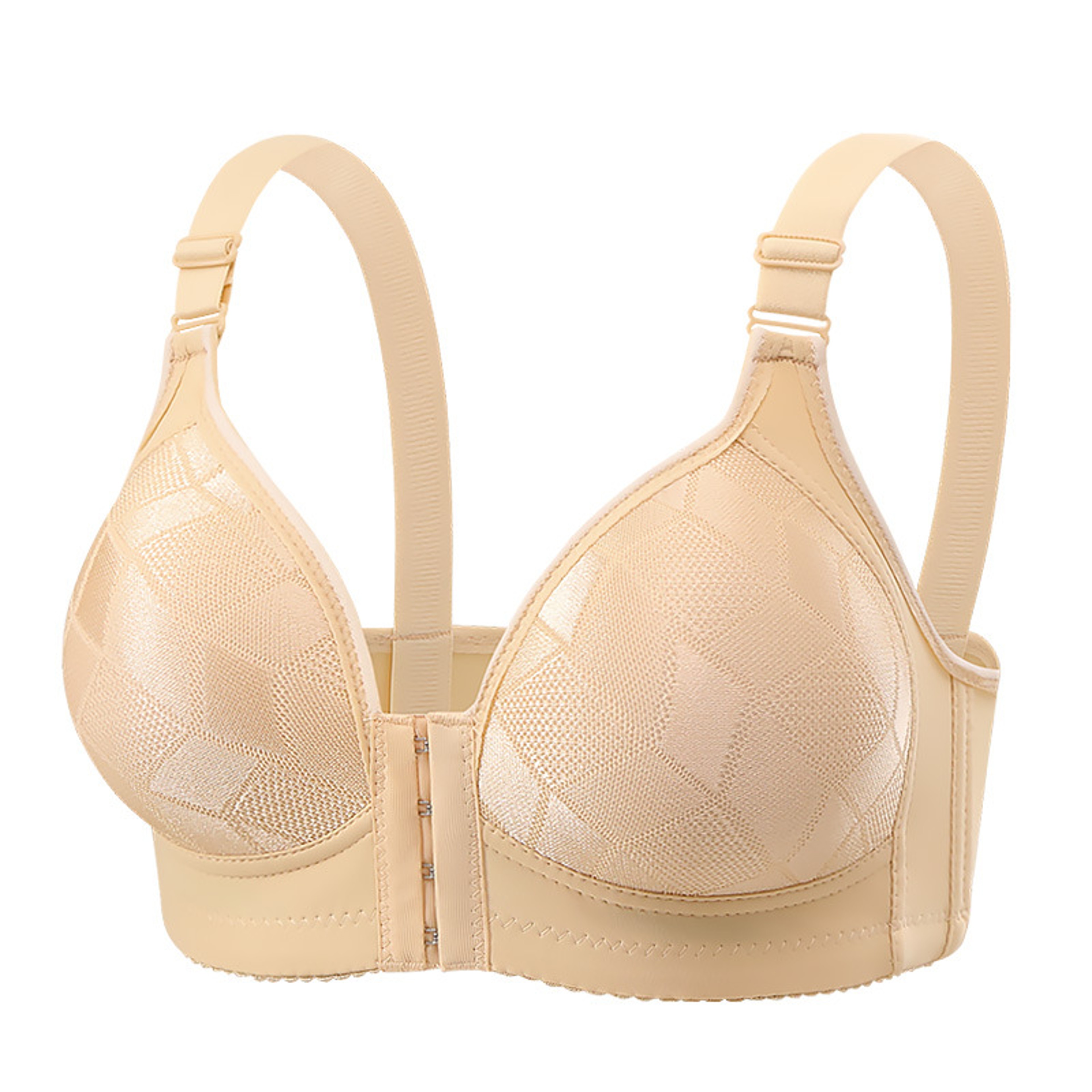 Seamless Front Closure Underwire Anti Sagging Bra With Front Buckle Support 4