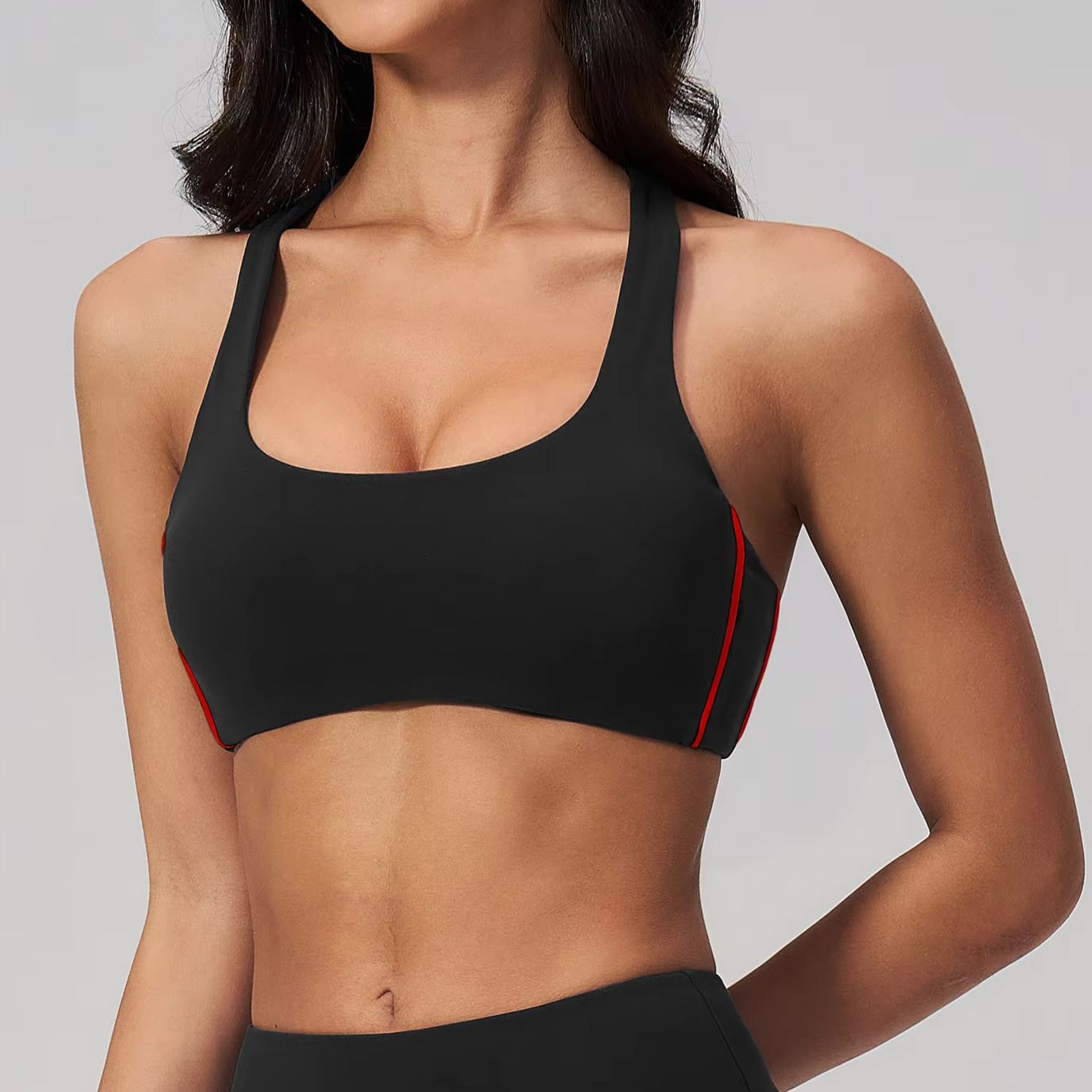 Color Block Womens Sports Bra Padded Yoga Bra Quick Dry Workout Crop Top – view 1