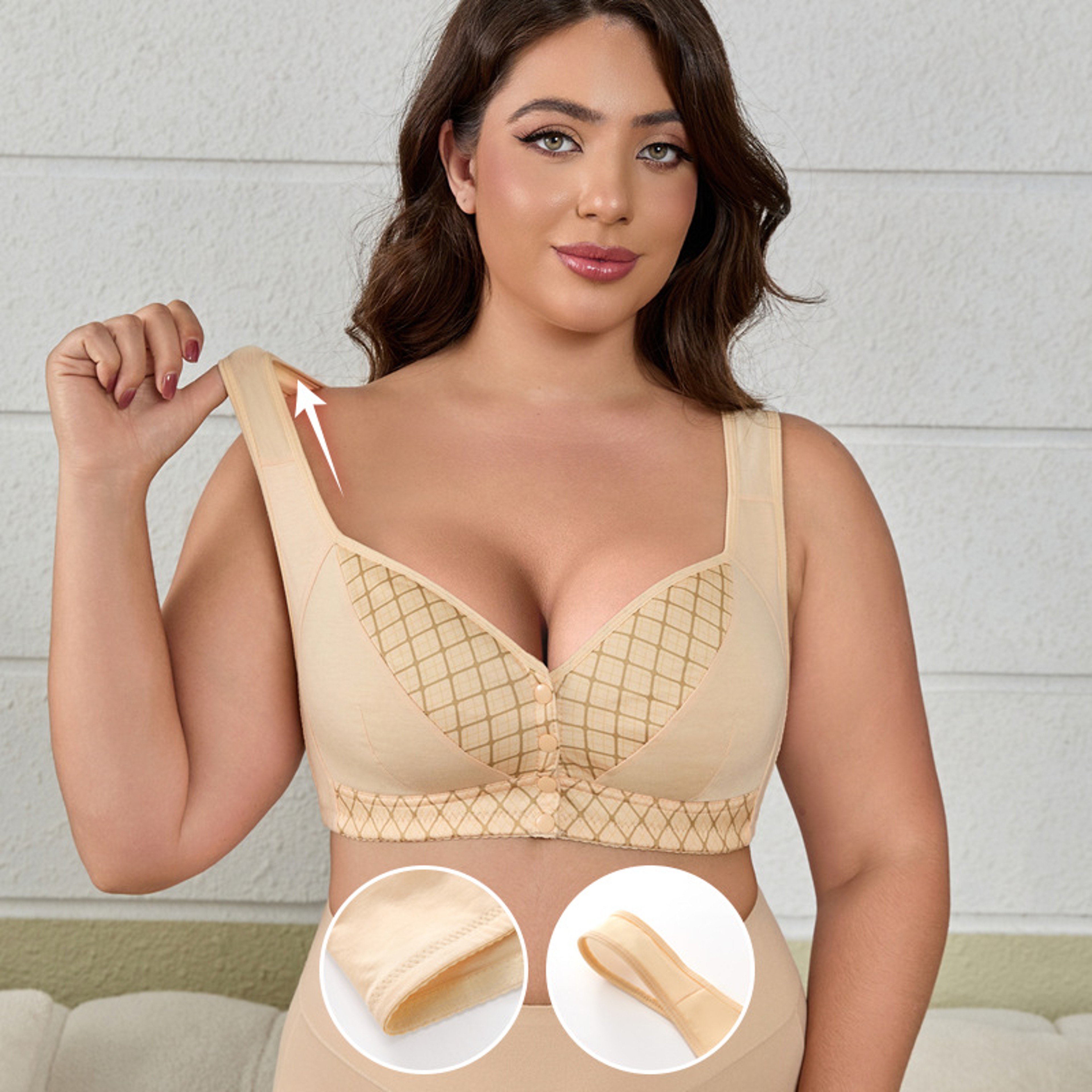 Everyday Comfort Front Closure Wireless Plus Size Bra – Full Coverage Breathable Support – view 3