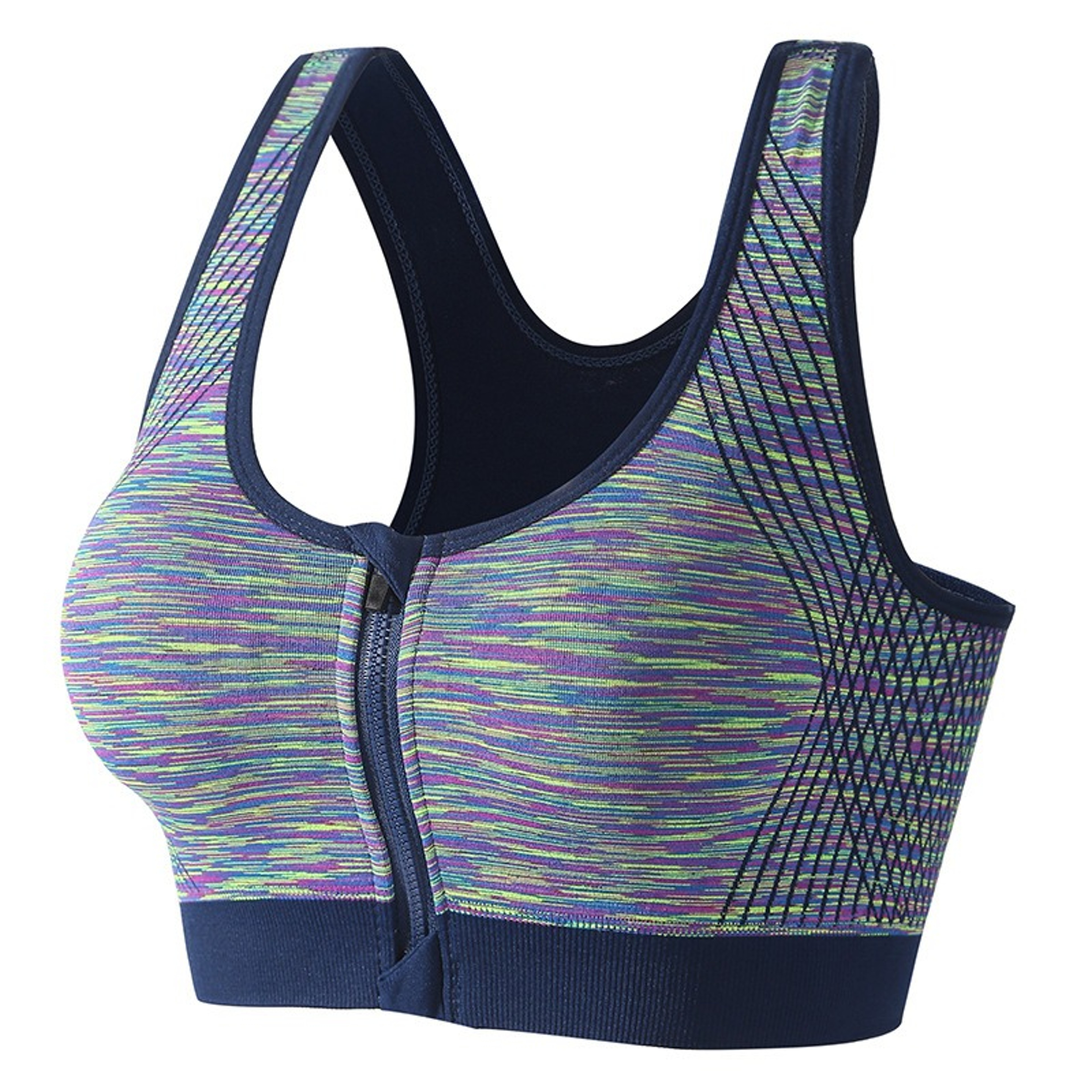 Womens Zip Front High Impact Sports Bra – Padded Support Racerback Workout & Gym Fitness Top – view 8