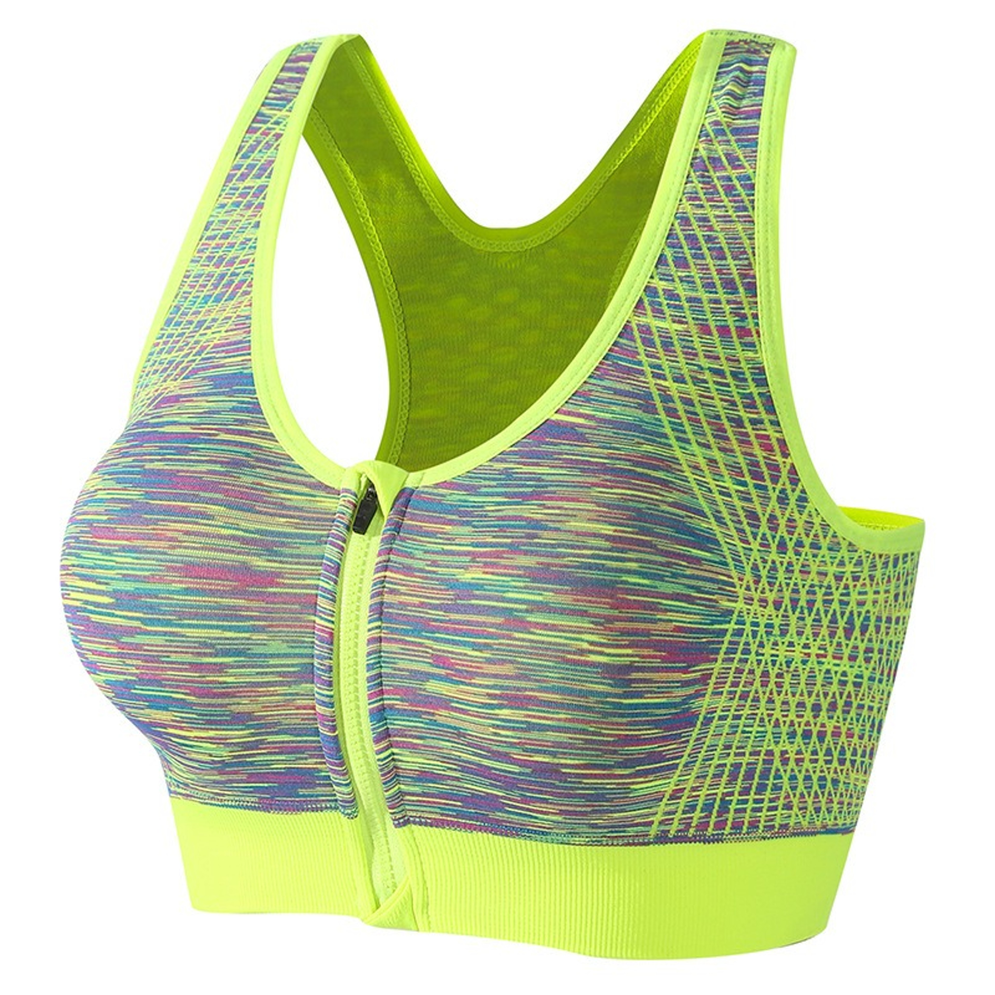 Womens Zip Front High Impact Sports Bra – Padded Support Racerback Workout & Gym Fitness Top – view 10