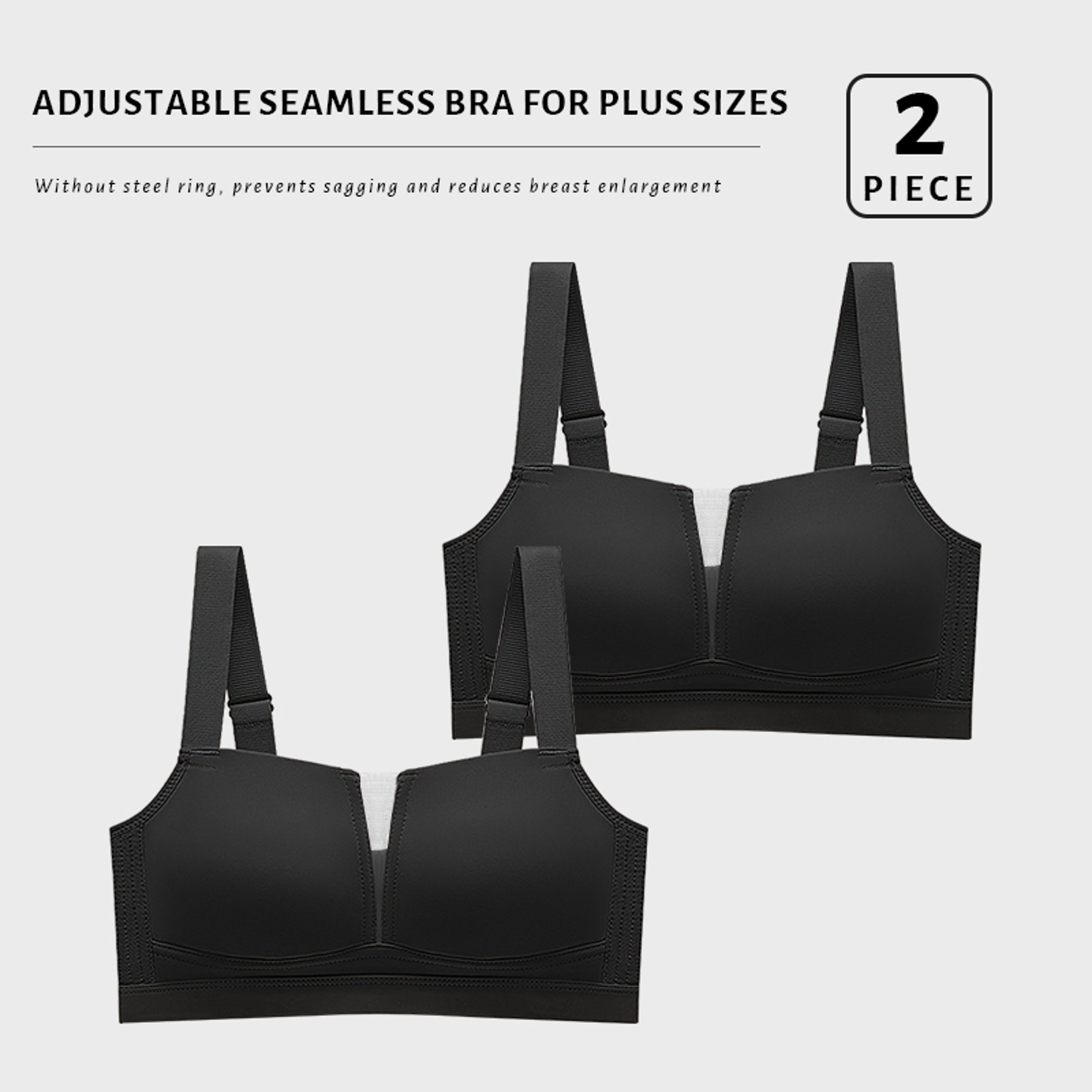 Seamless Plus Size Wireless Bralette  Comfortable Deep V Neck Bra For All Day Wear 5
