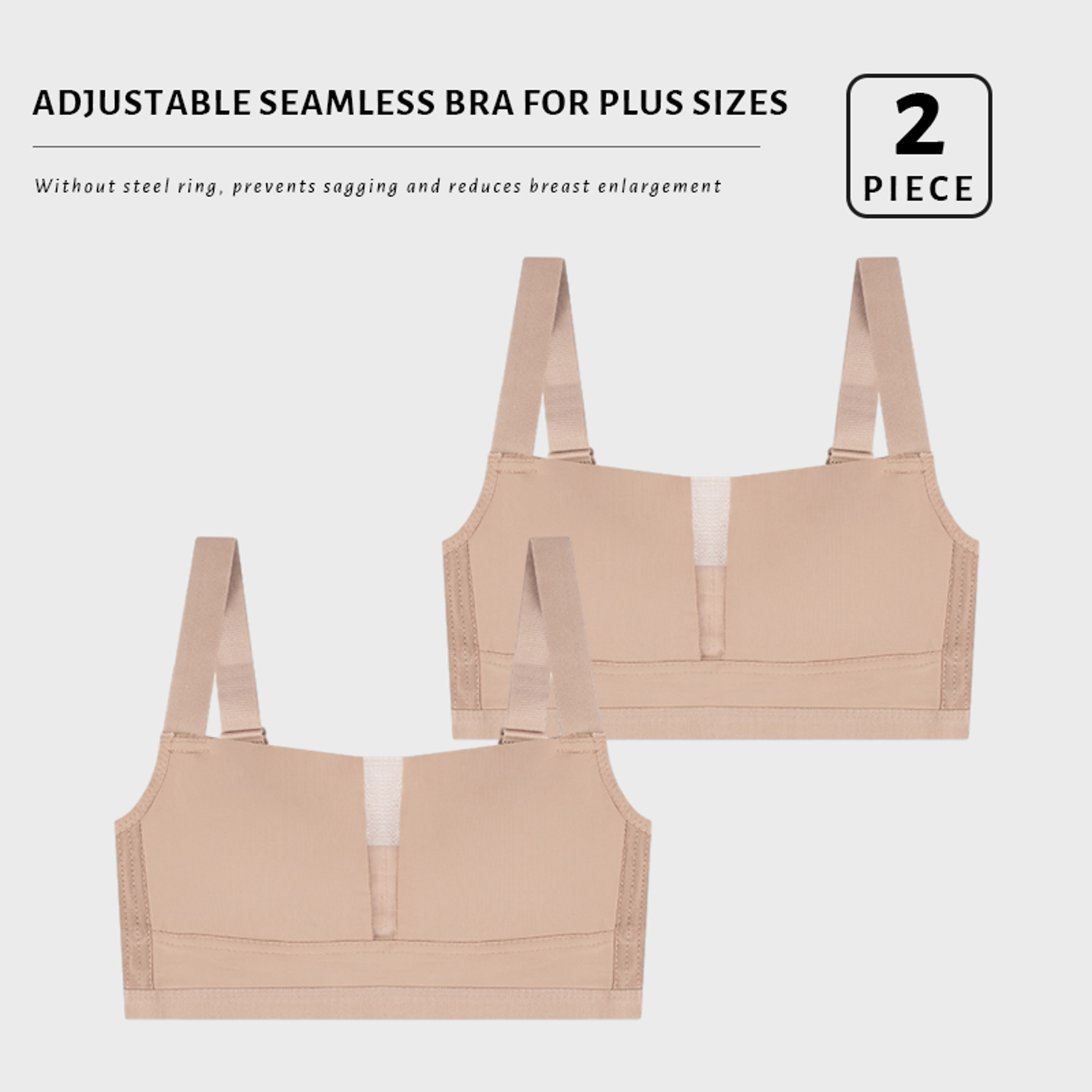 Seamless Plus Size Wireless Bralette  Comfortable Deep V Neck Bra For All Day Wear 6