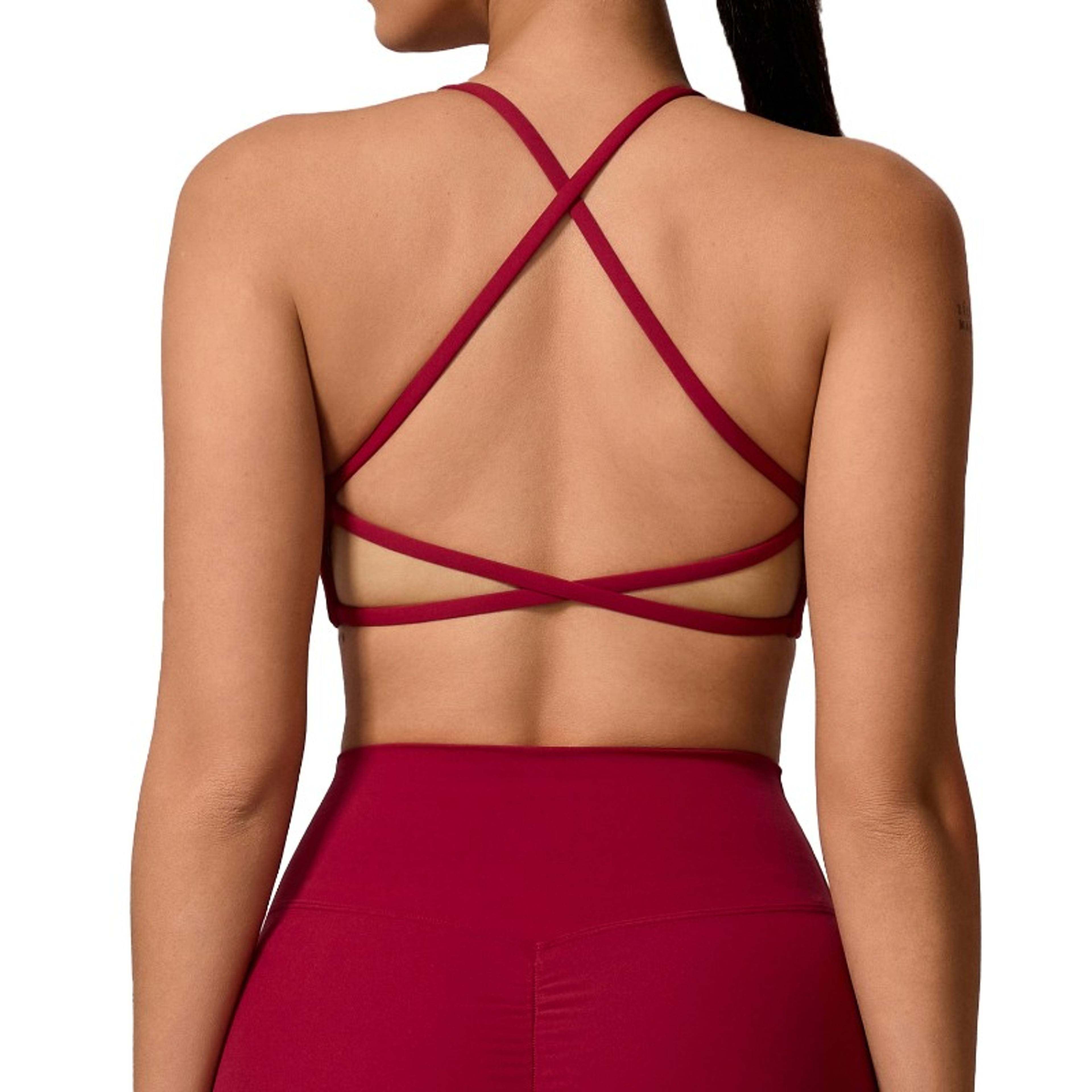 Supportive Backless Cross Strap Yoga  Gym Workout Bra For Women 4