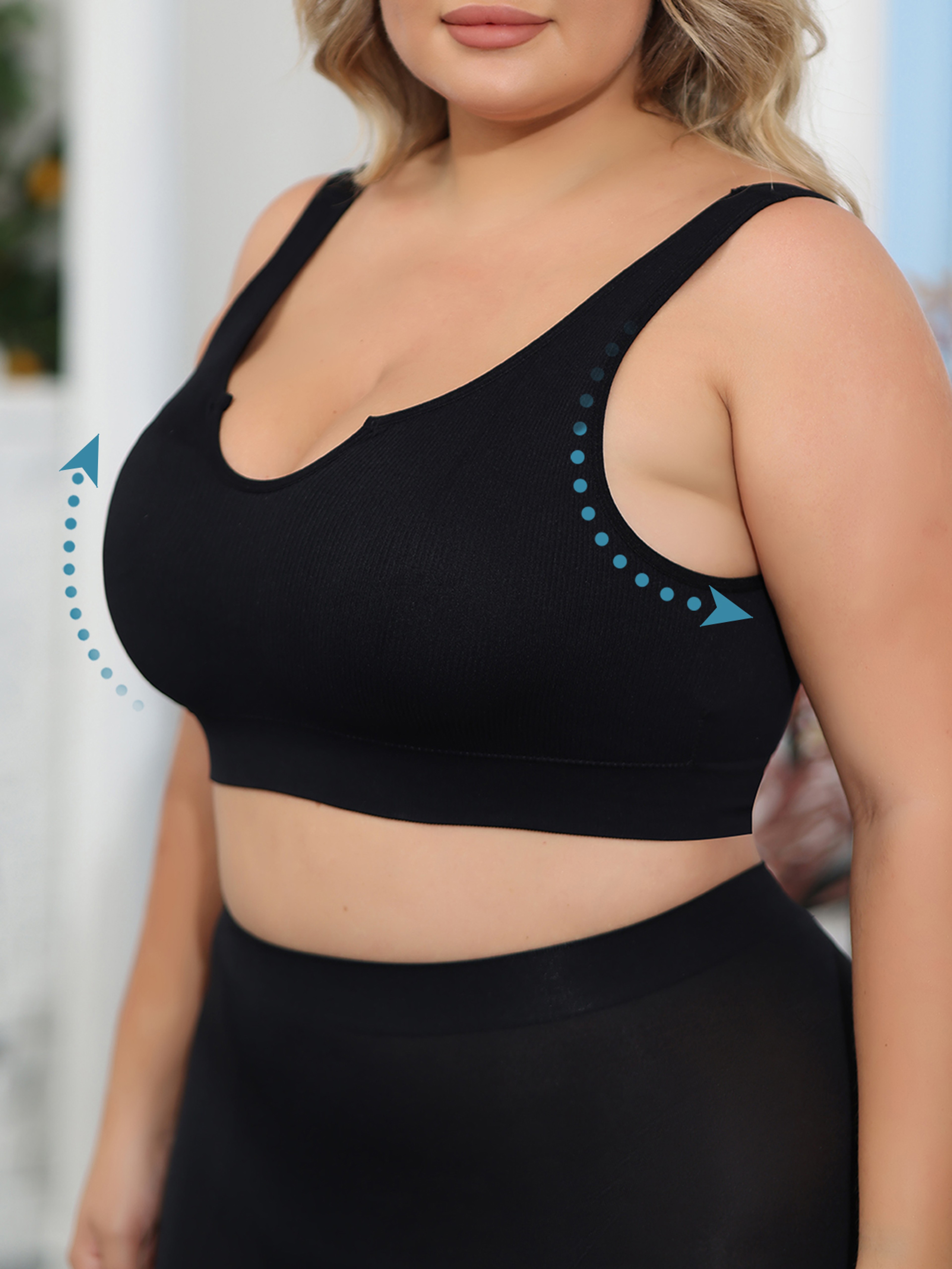 Comfort Curve Plus Size Full Coverage Wire Free Bra Supportive & Comfortable Bra for Side Support, No Underwire – view 4