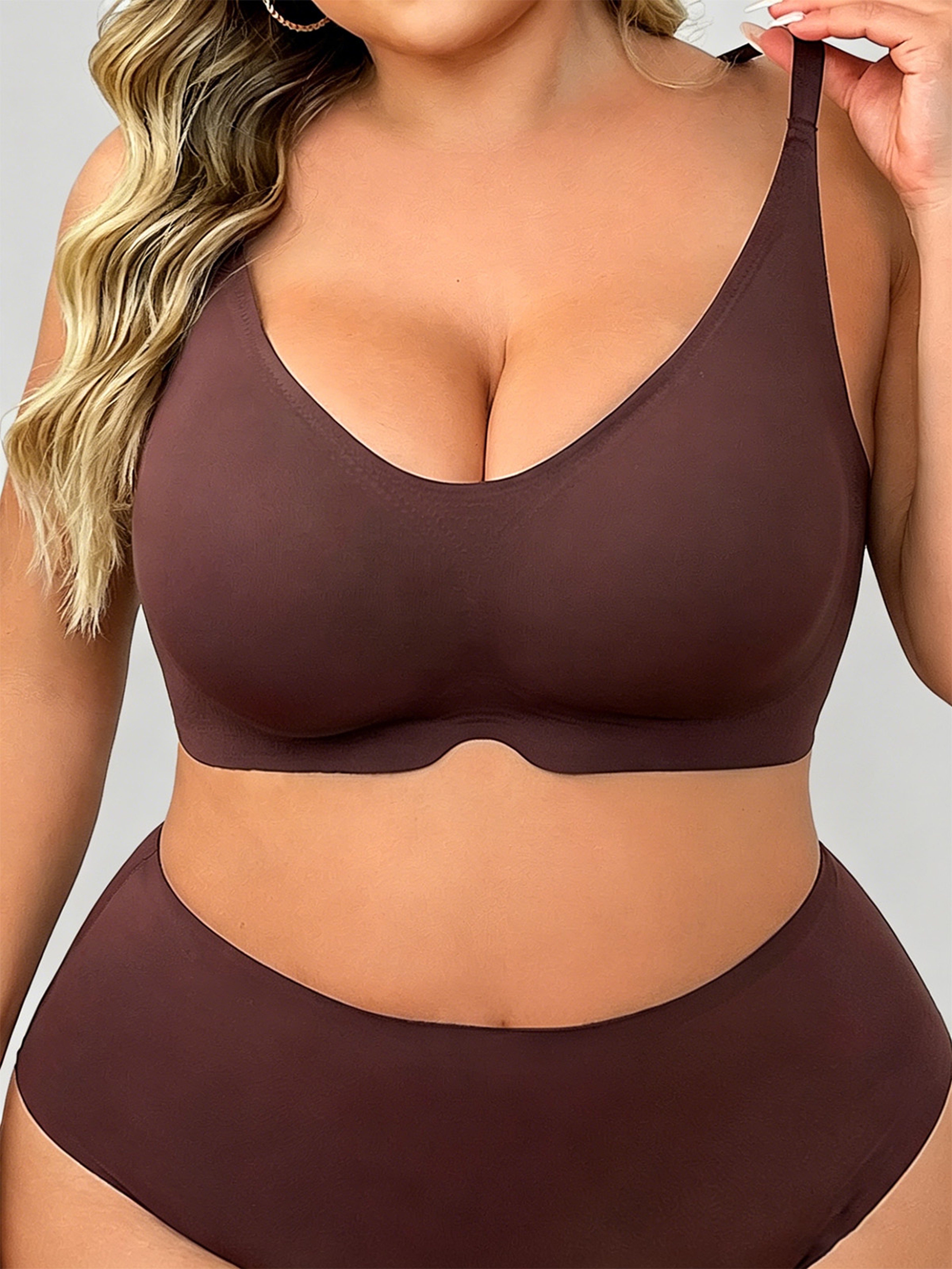 ComfortFit Large Size Wireless Bra Breathable Women Underwear with Easy Front Buckle for All Day Comfort – view 4