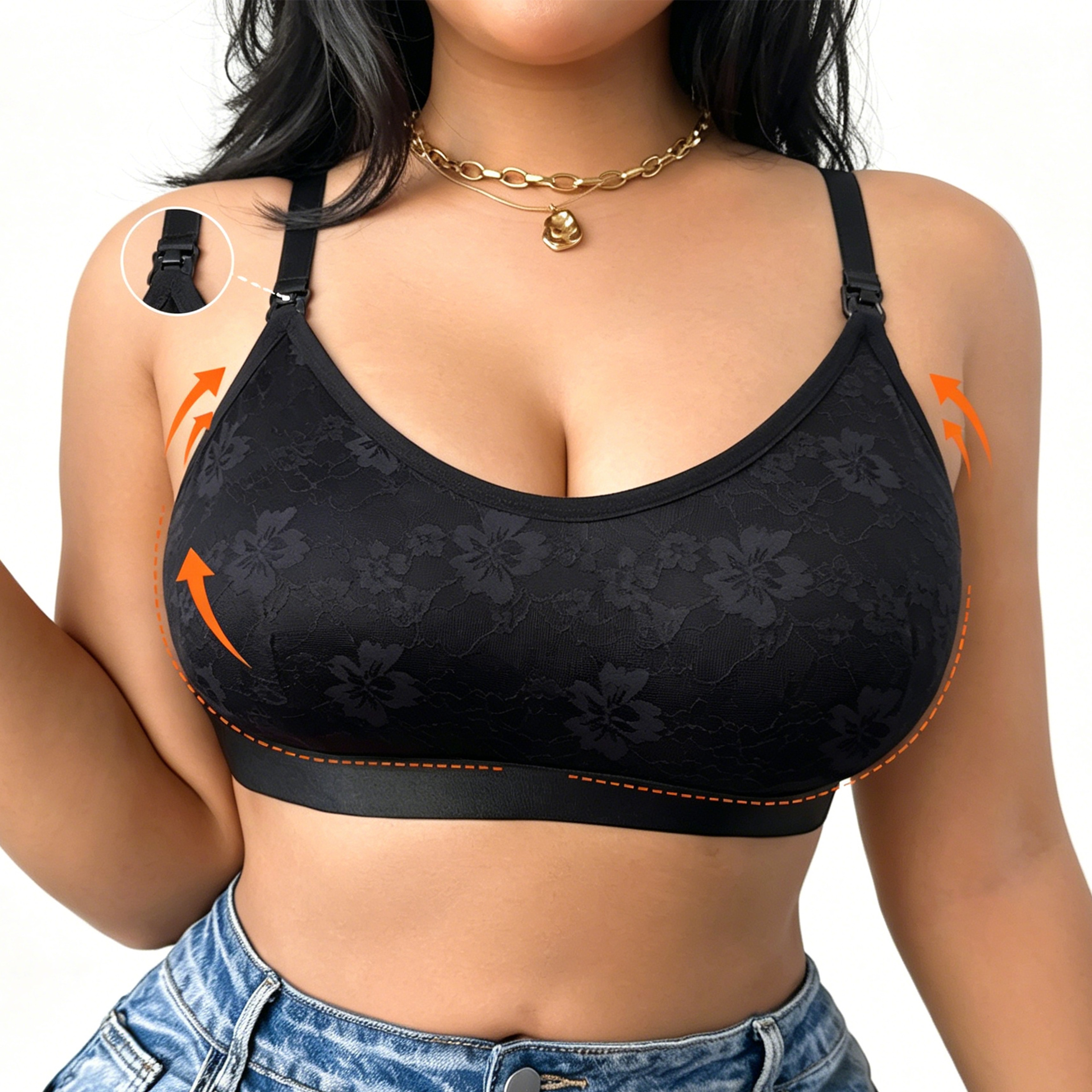 ComfortFit Plus Size Maternity Nursing Bra Wireless Supportive Breastfeeding Bra with Easy Open Clasps – view 7