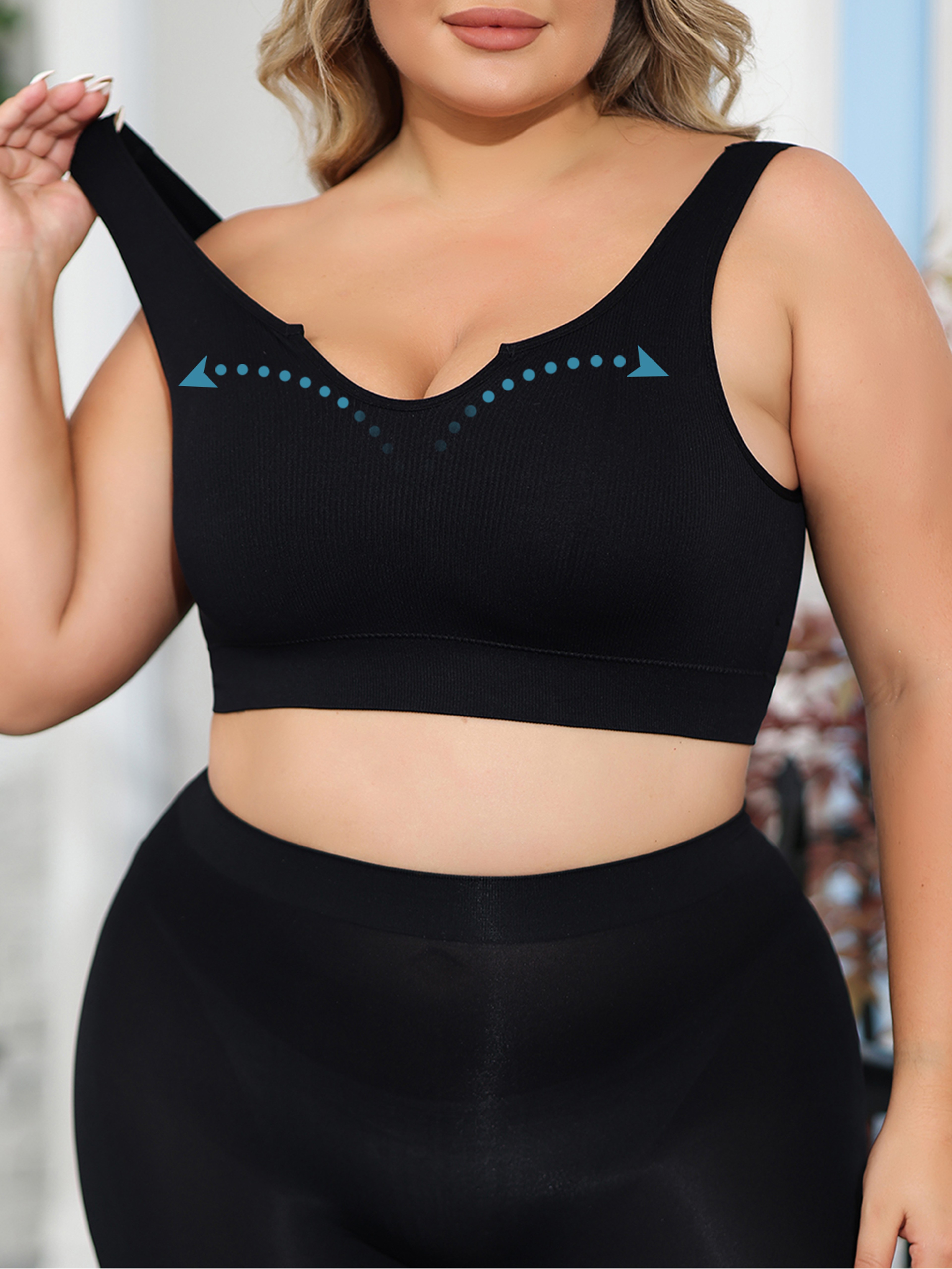 Plus Size Wireless Support Bra – Comfortable Full Coverage Everyday Bra – view 5