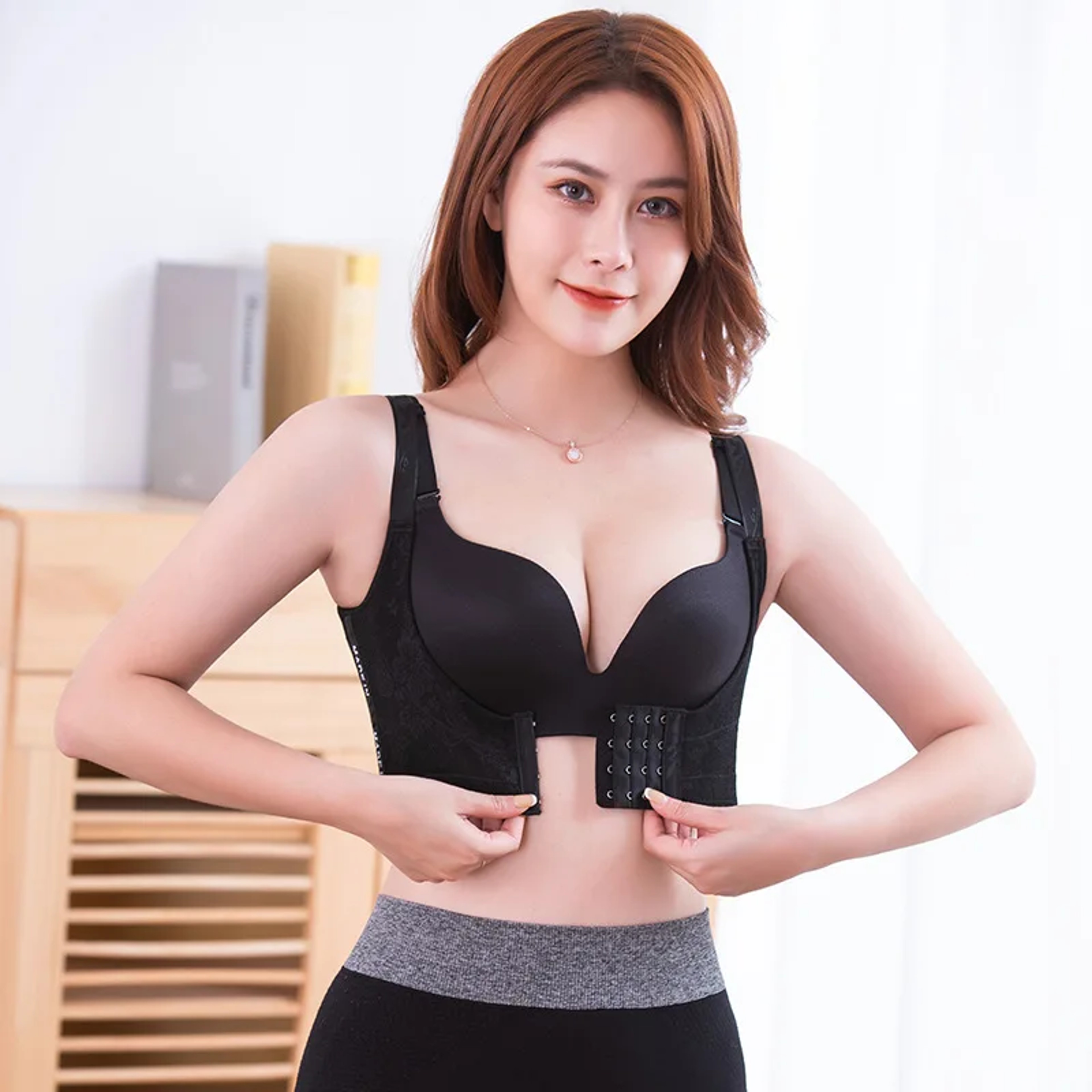 Womens High Support Gathering Shaping Sports Bra With Side Bust Adjustment  Reinforced Chest Suppor 0