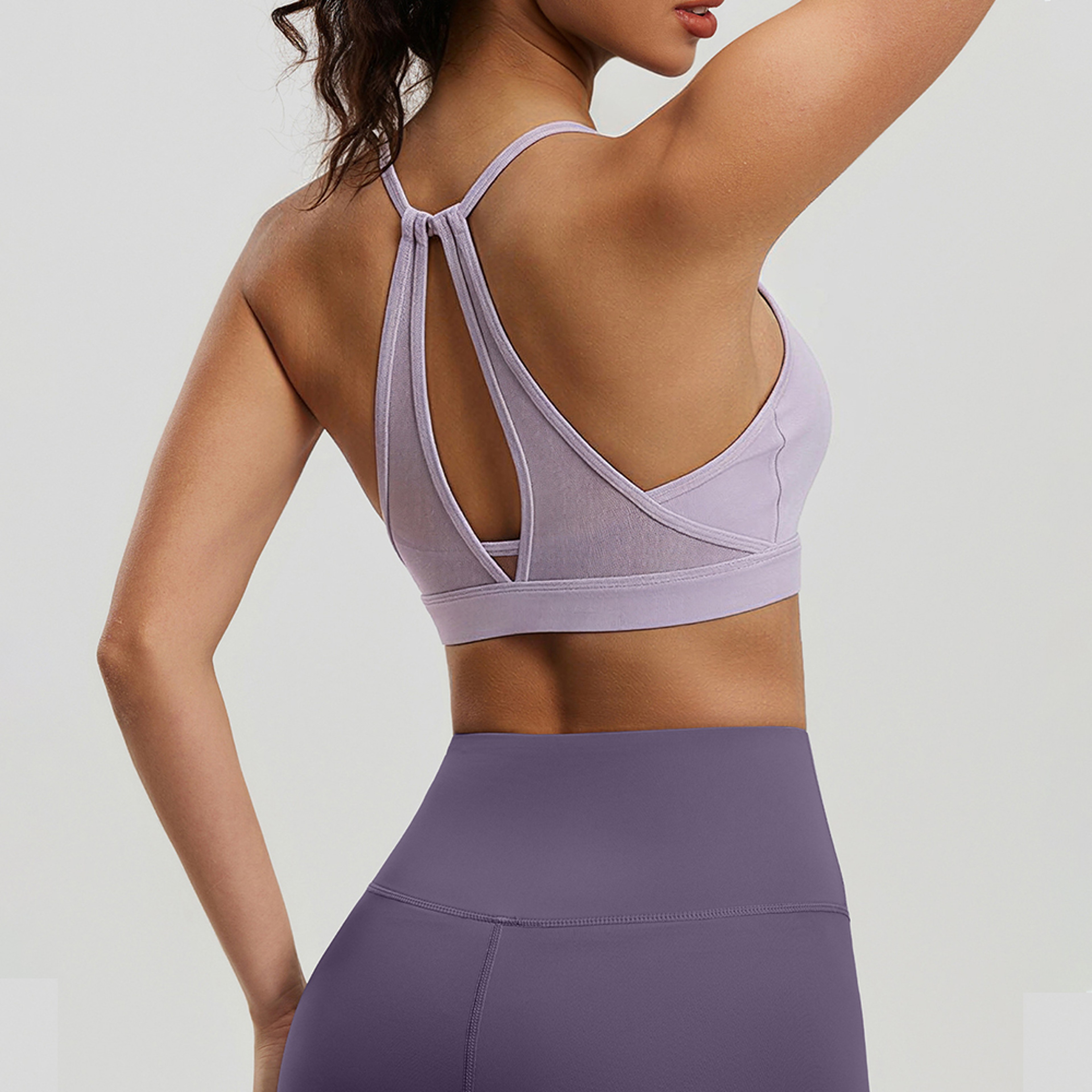 Women Performance Ruched Sports Bra  Breathable Support Yoga  Running Top 0