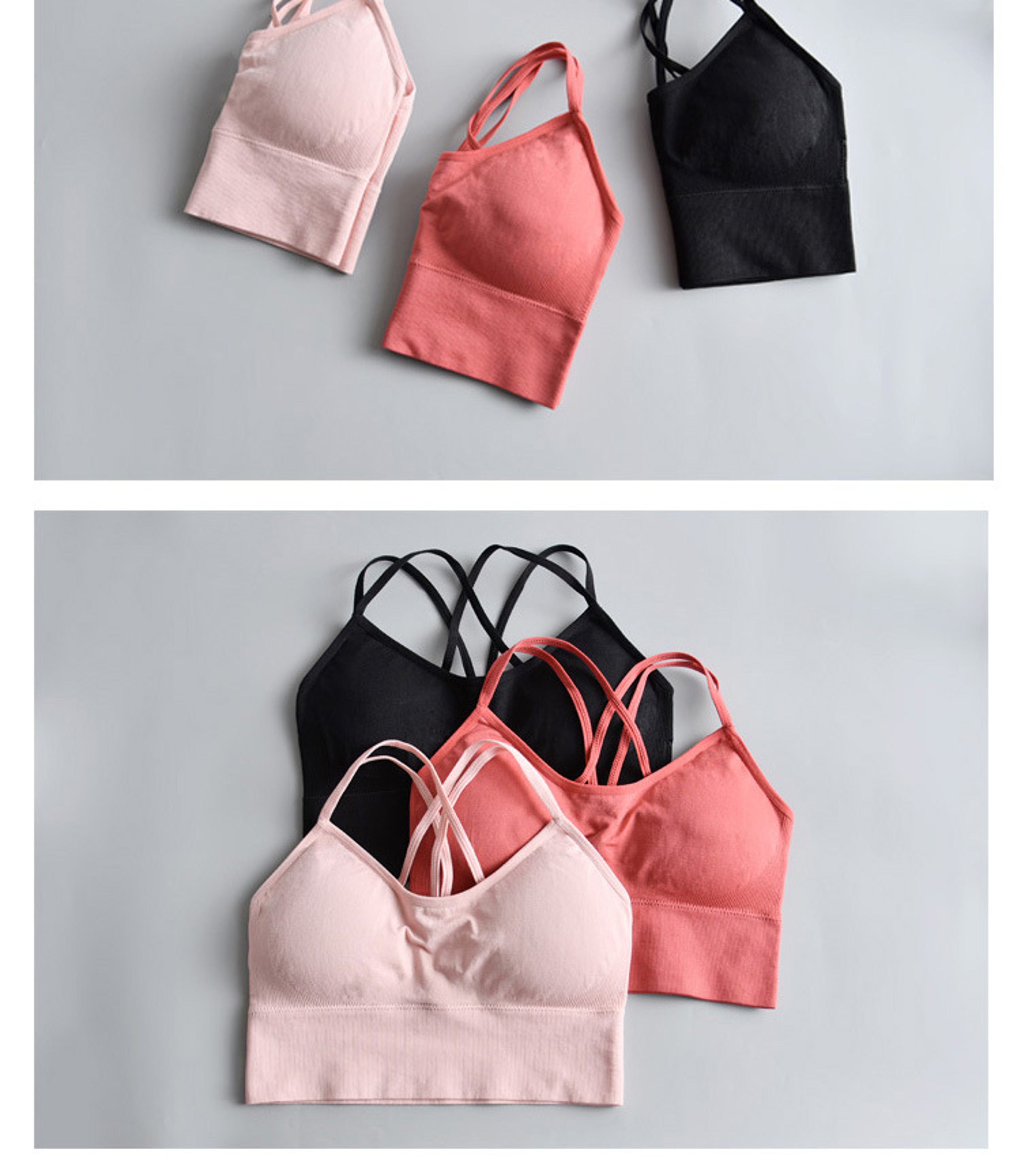 Womens Cross Back Quick Dry High Support Yoga  Running Sports Bra 3