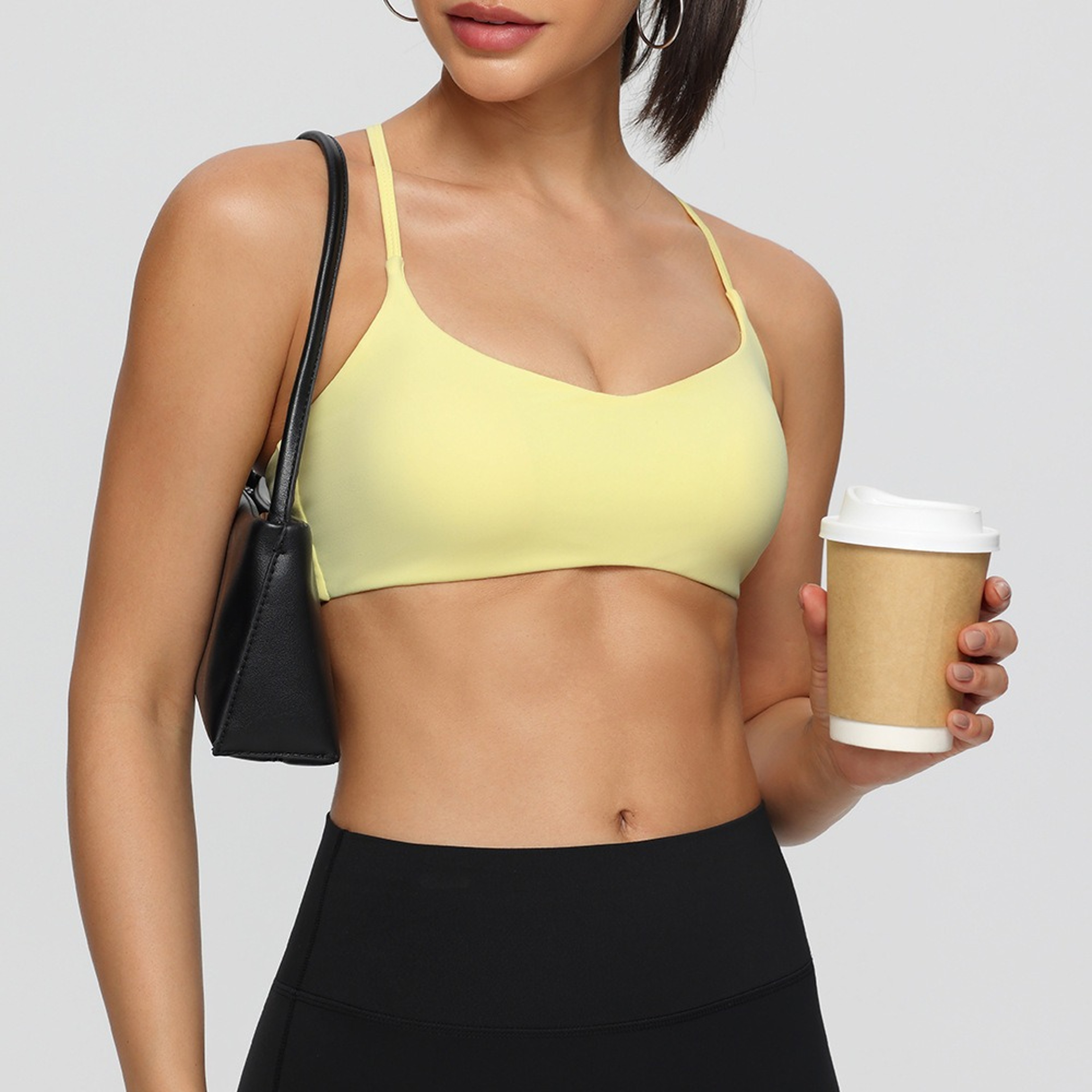 Womens Sports Bra High Support – Shockproof Push Up Gym & Yoga Fitness Top – view 1