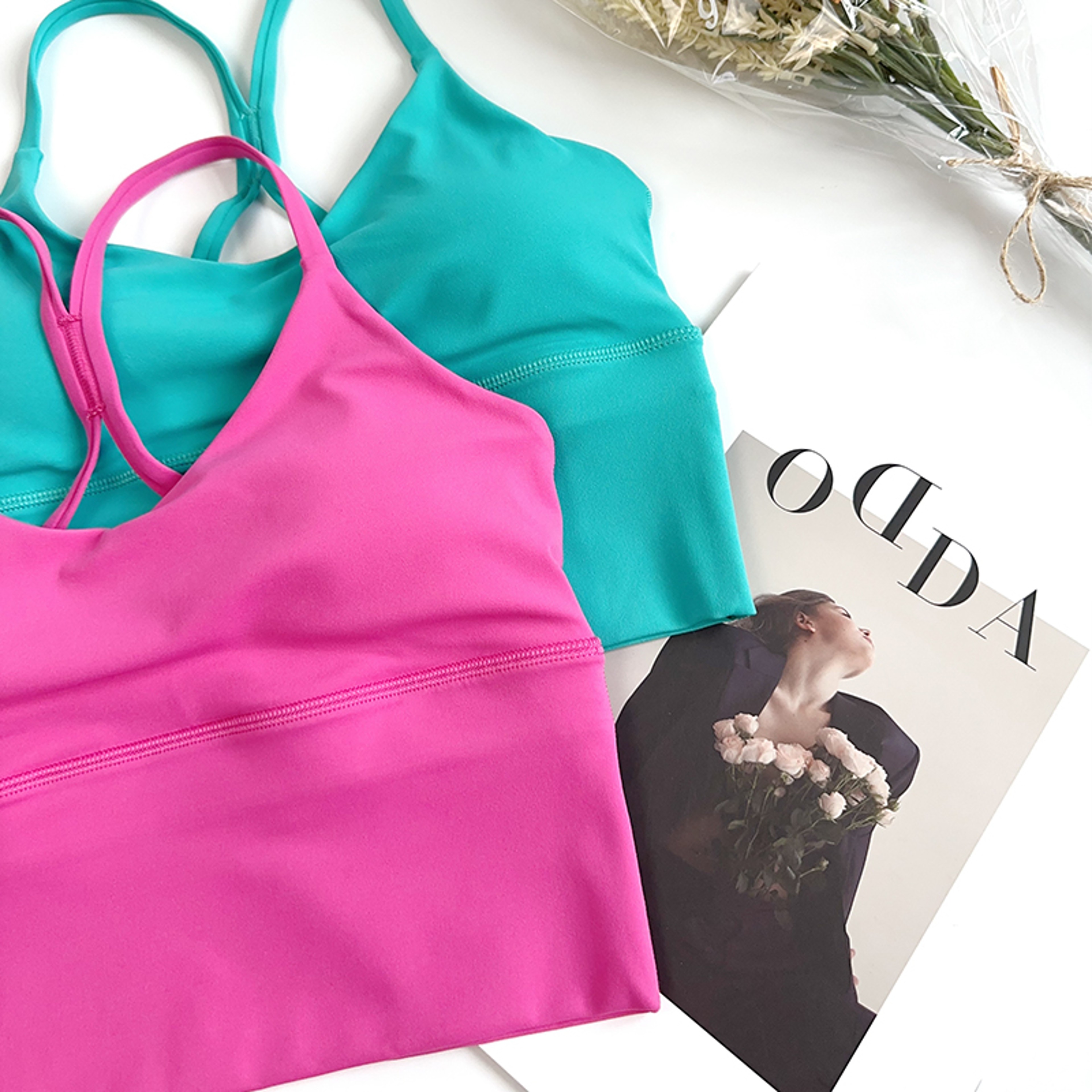 Womens Cross Strap Yoga Bra Top Breathable Push Up Sports Crop – view 3