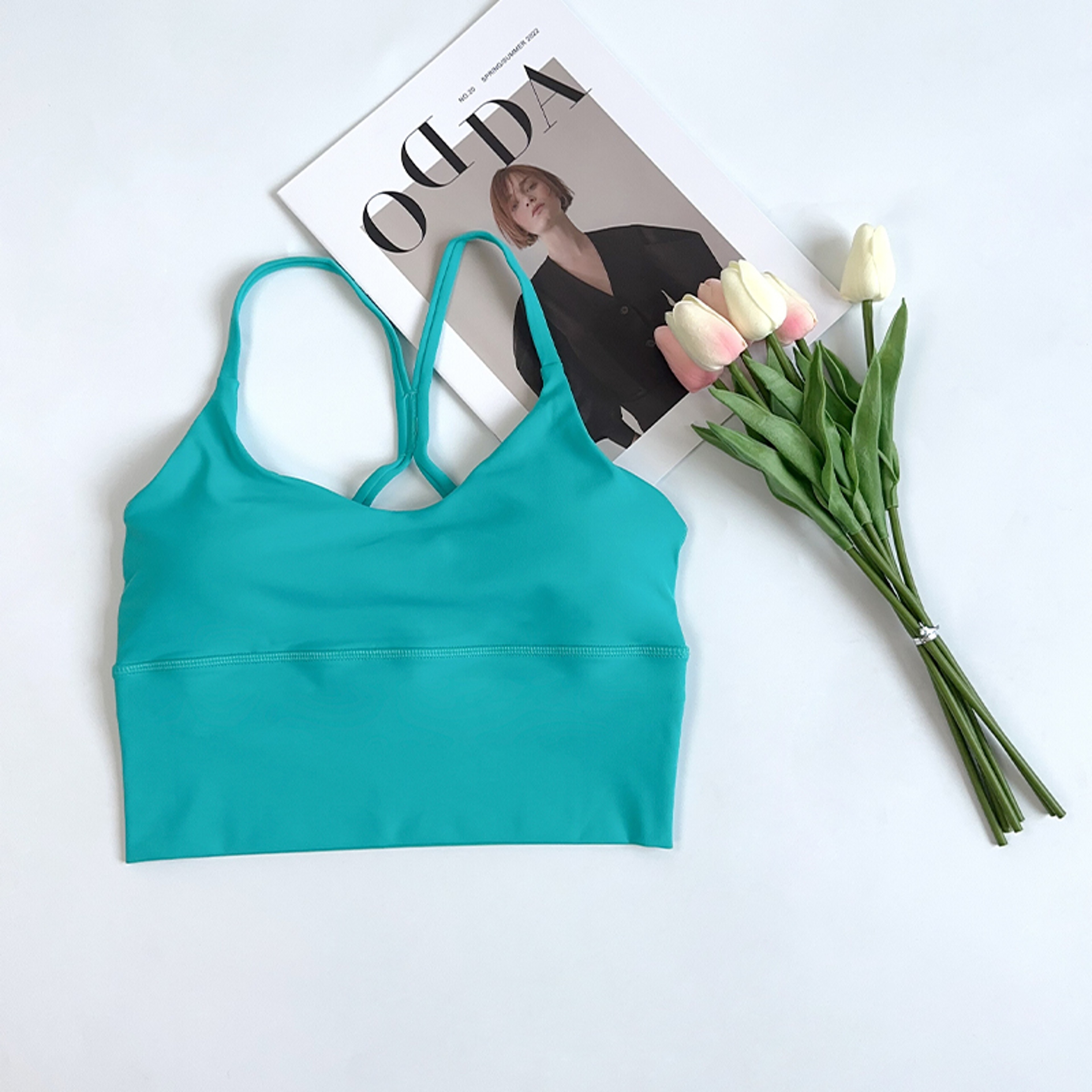 Womens Cross Strap Yoga Bra Top Breathable Push Up Sports Crop – view 10