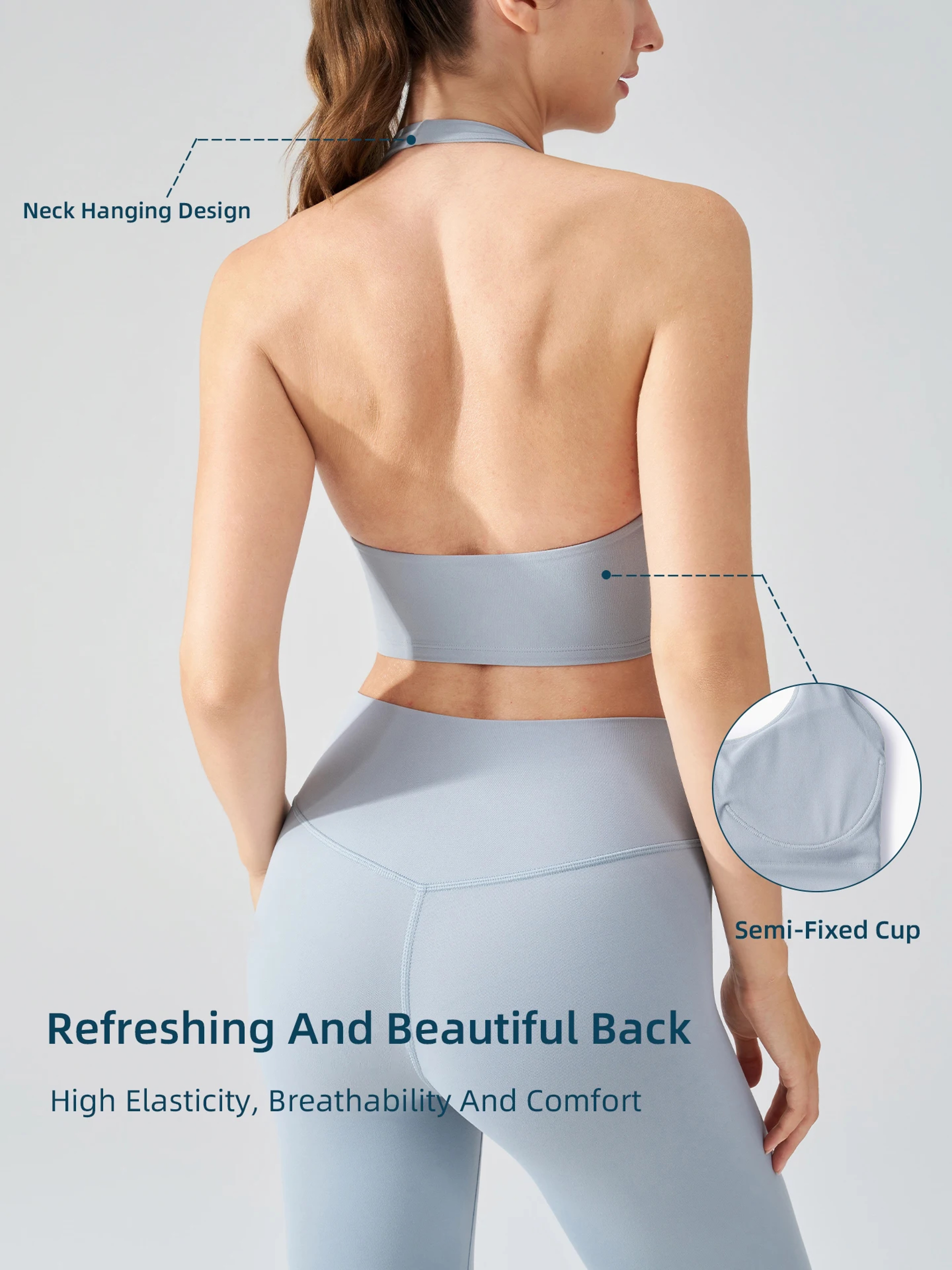 Backless Performance Womens Sports Bra  Breathable Workout  Quick Dry Yoga Bra 1