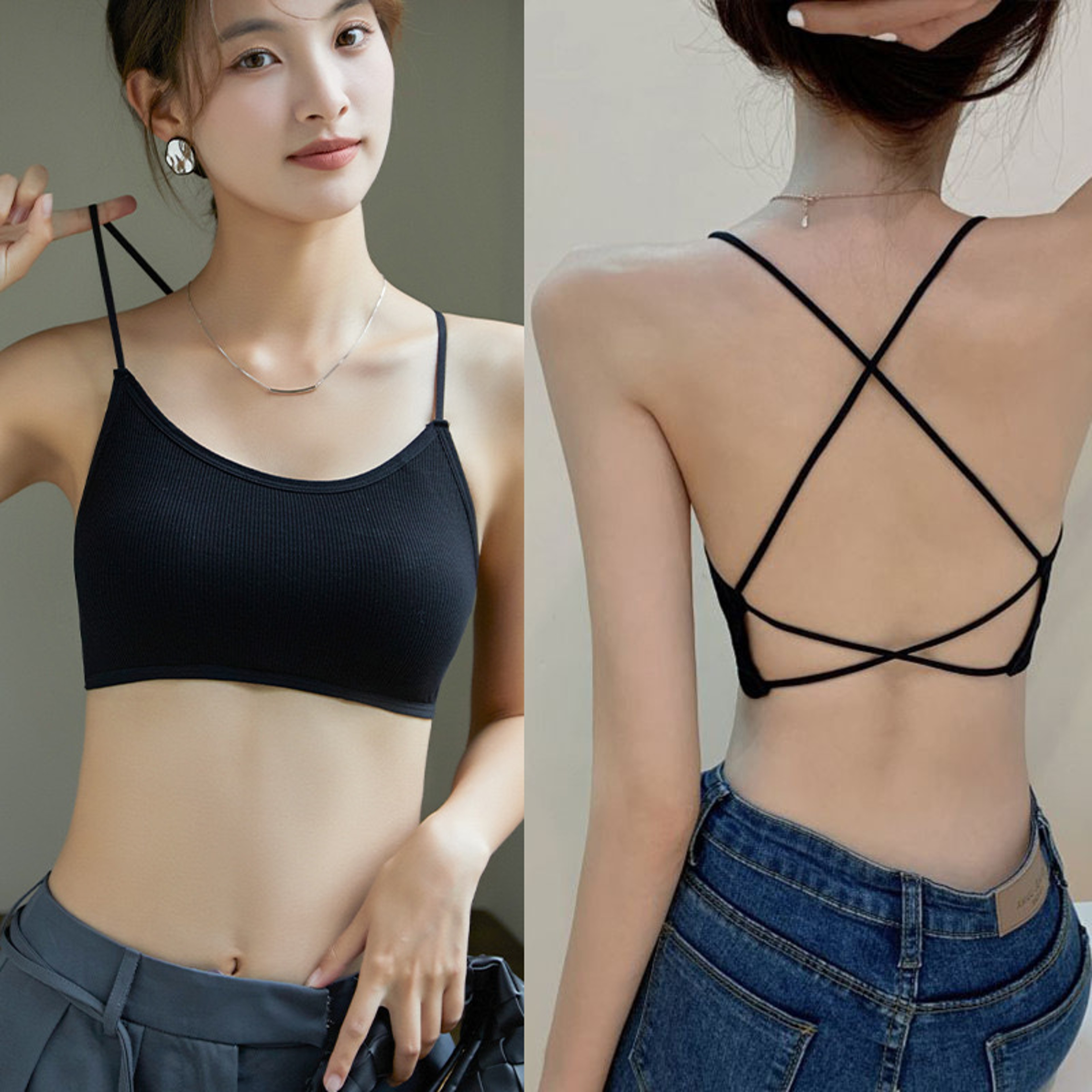 Sensual Cross Back Push Up Bra – Thin Straps Comfort Lingerie – view 1