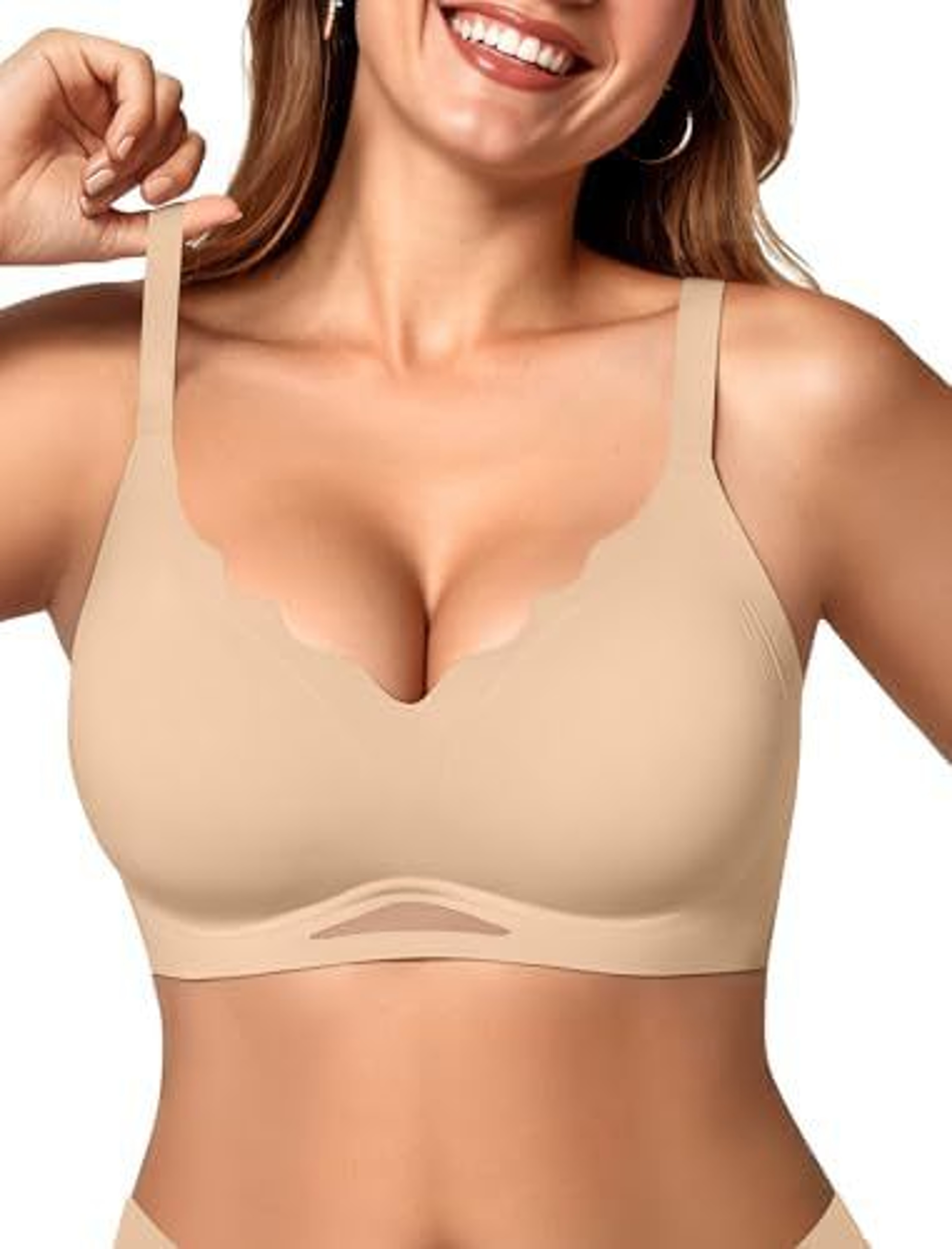 Scalloped Wireless Push Up Bralette  Comfortable Seamless Bra 11