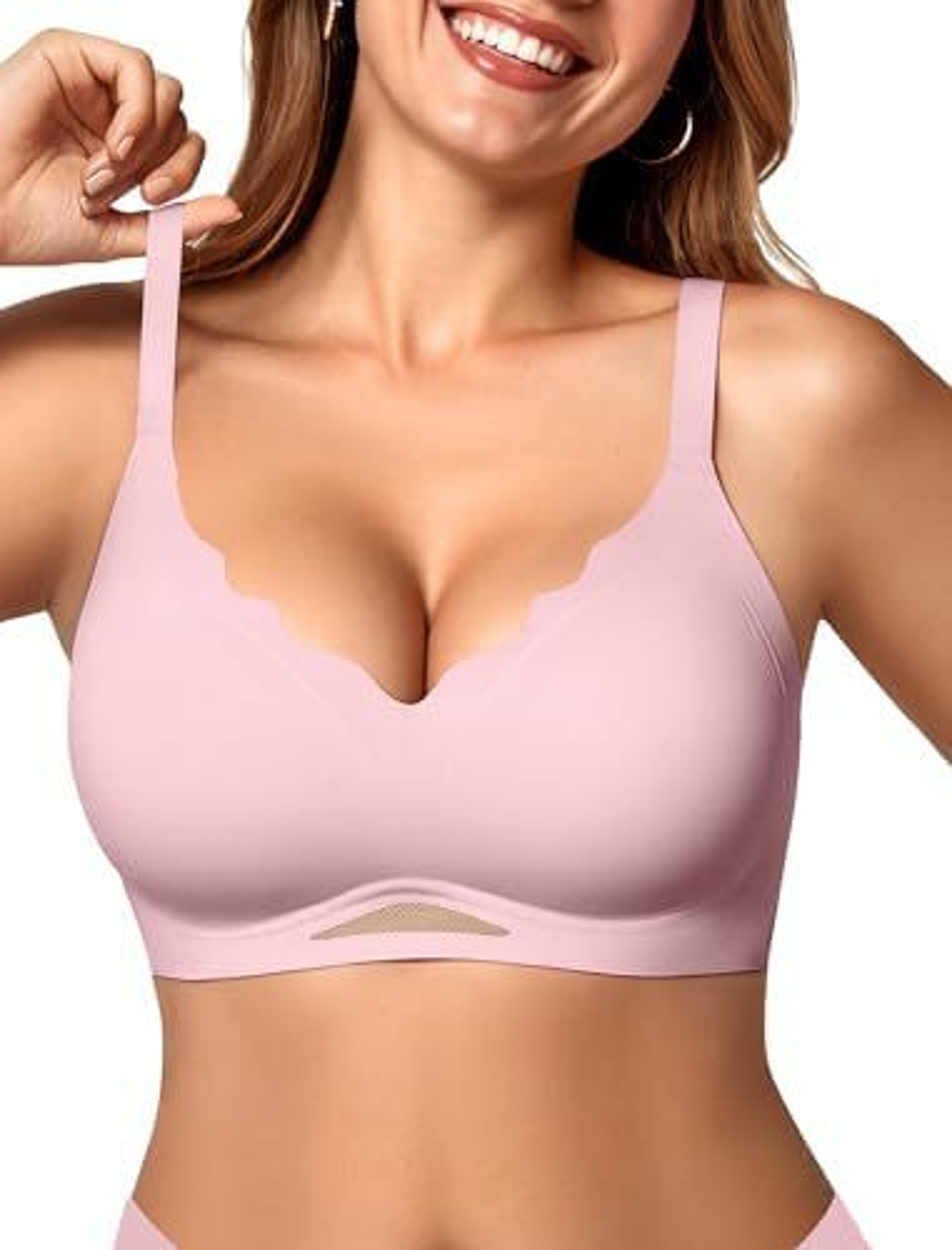Scalloped Wireless Push Up Bralette  Comfortable Seamless Bra 12