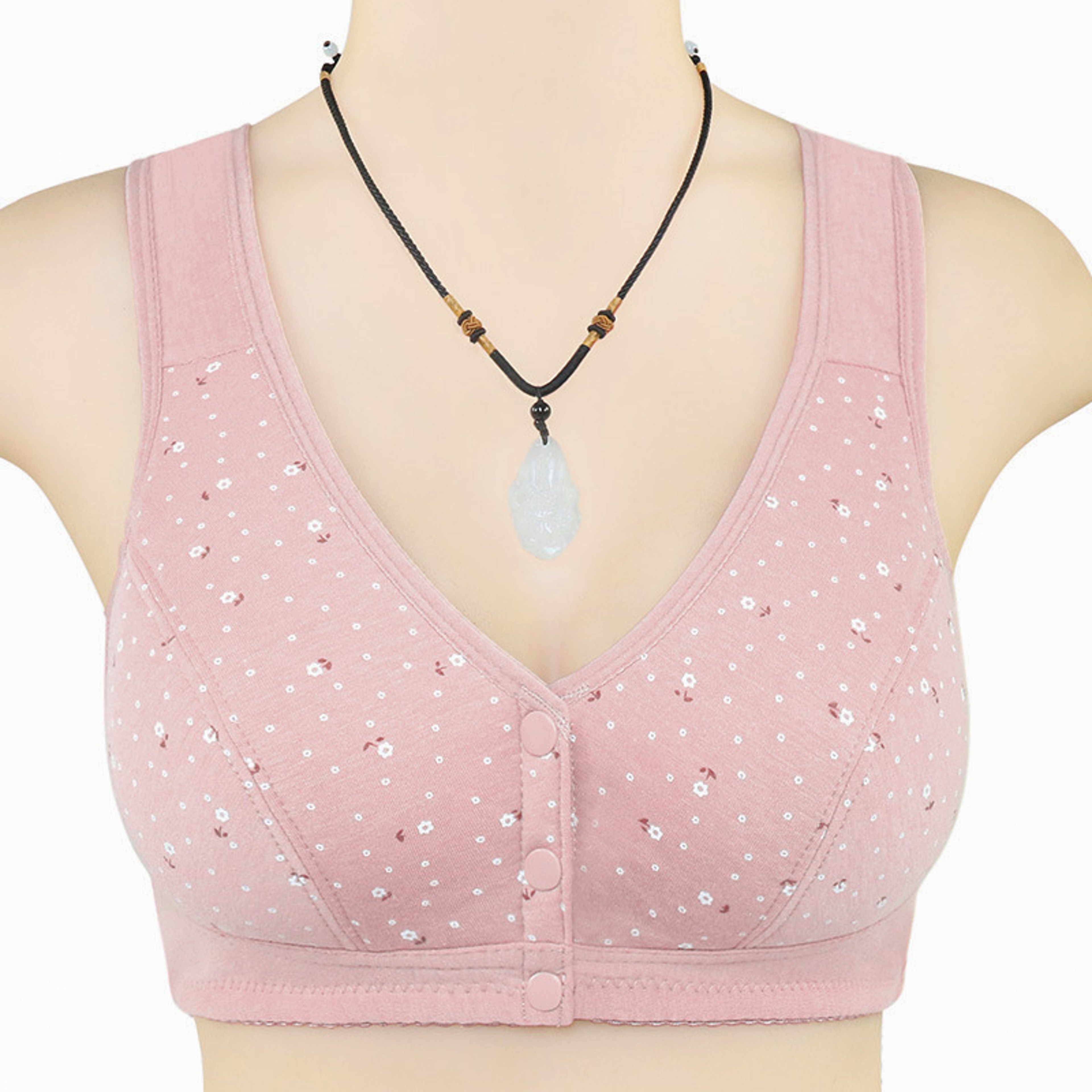 Comfort Cotton Front Button Nursing & Maternity Bra – Wireless Support & Easy Breastfeeding Access – view 6