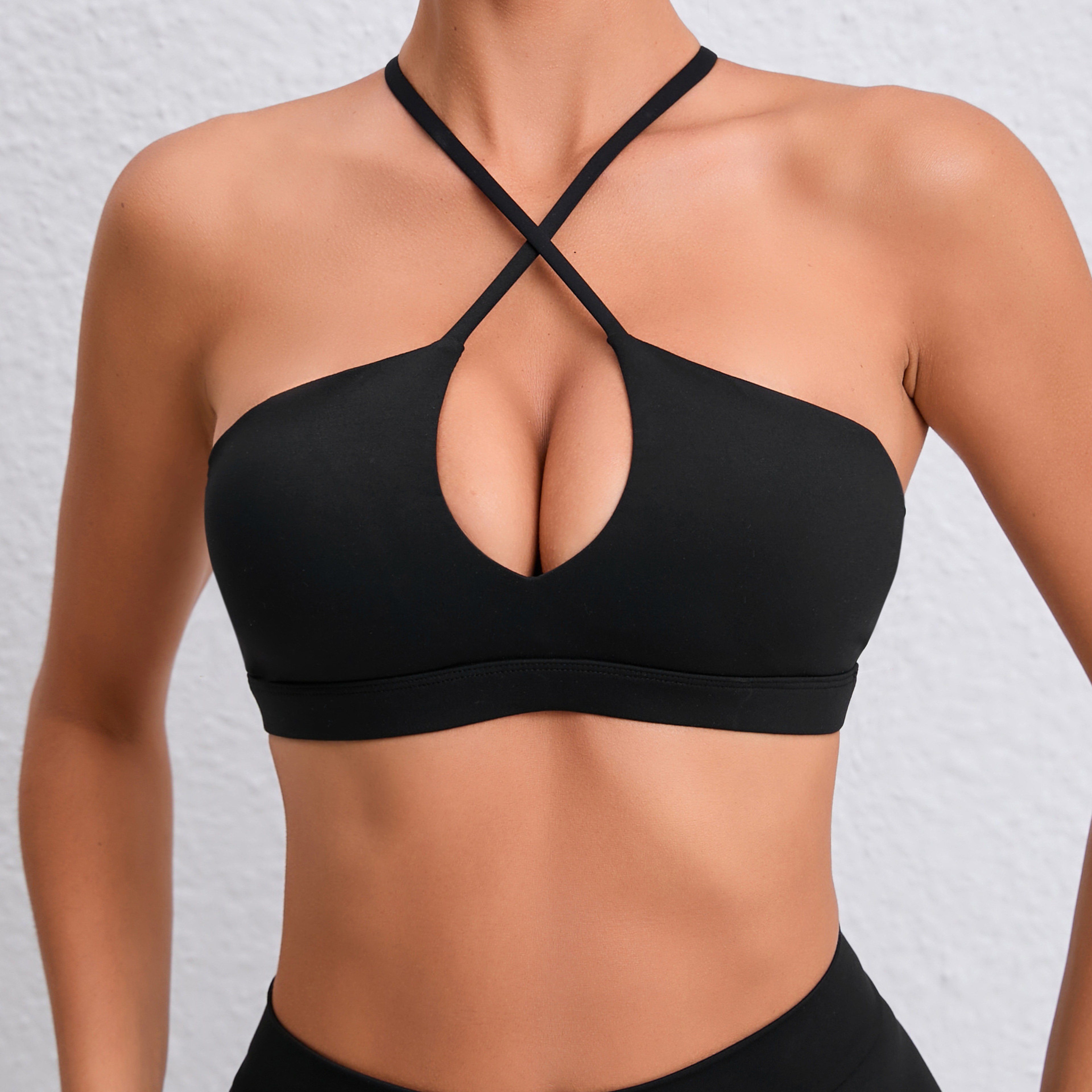 Cross Back Seamless Sports Bra Yoga Tank Top 0