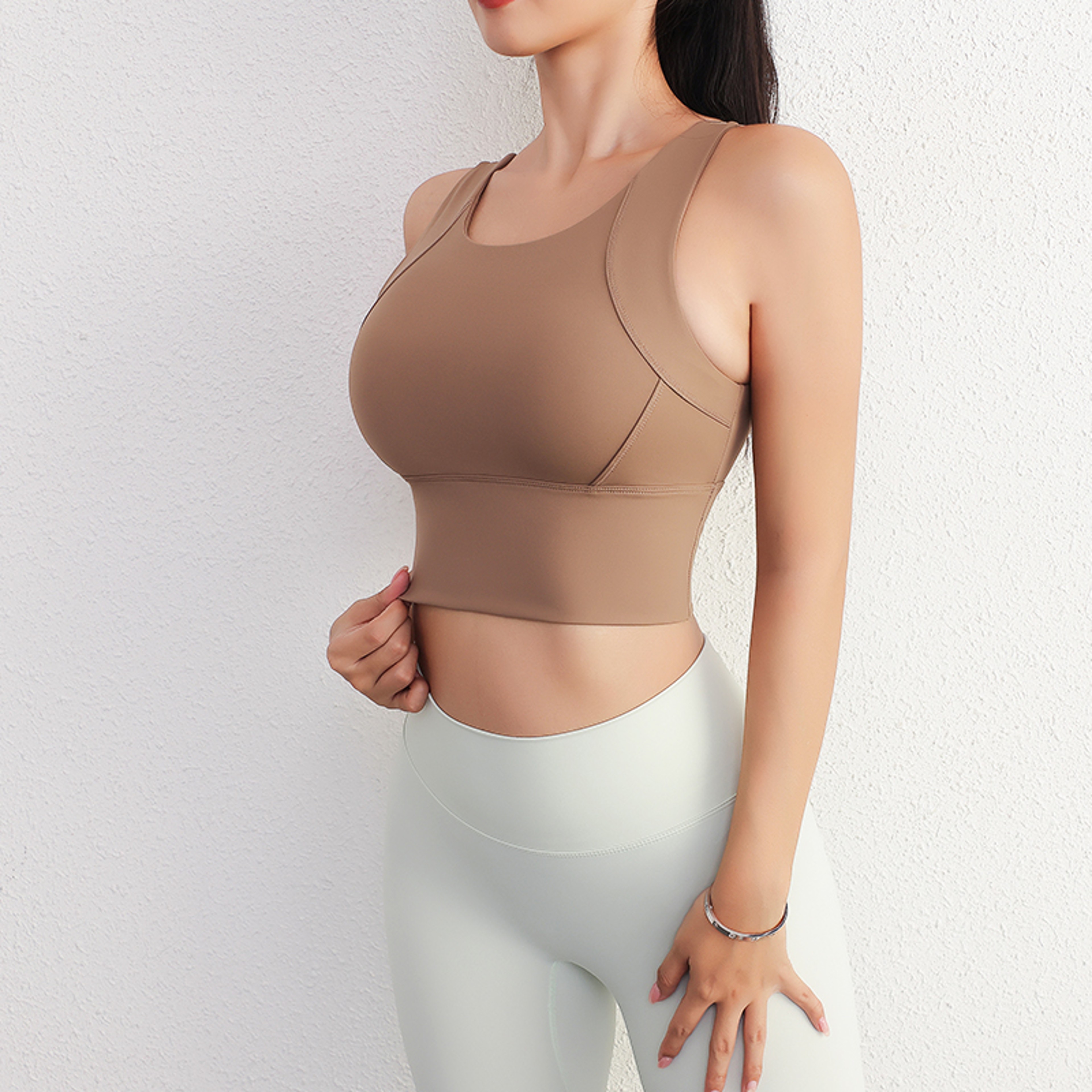 Women Sport Fixed Chest Pad Bra Female Athleisure Workout Tank Top Ladies Gym Clothes Yoga Sports Wear – view 6