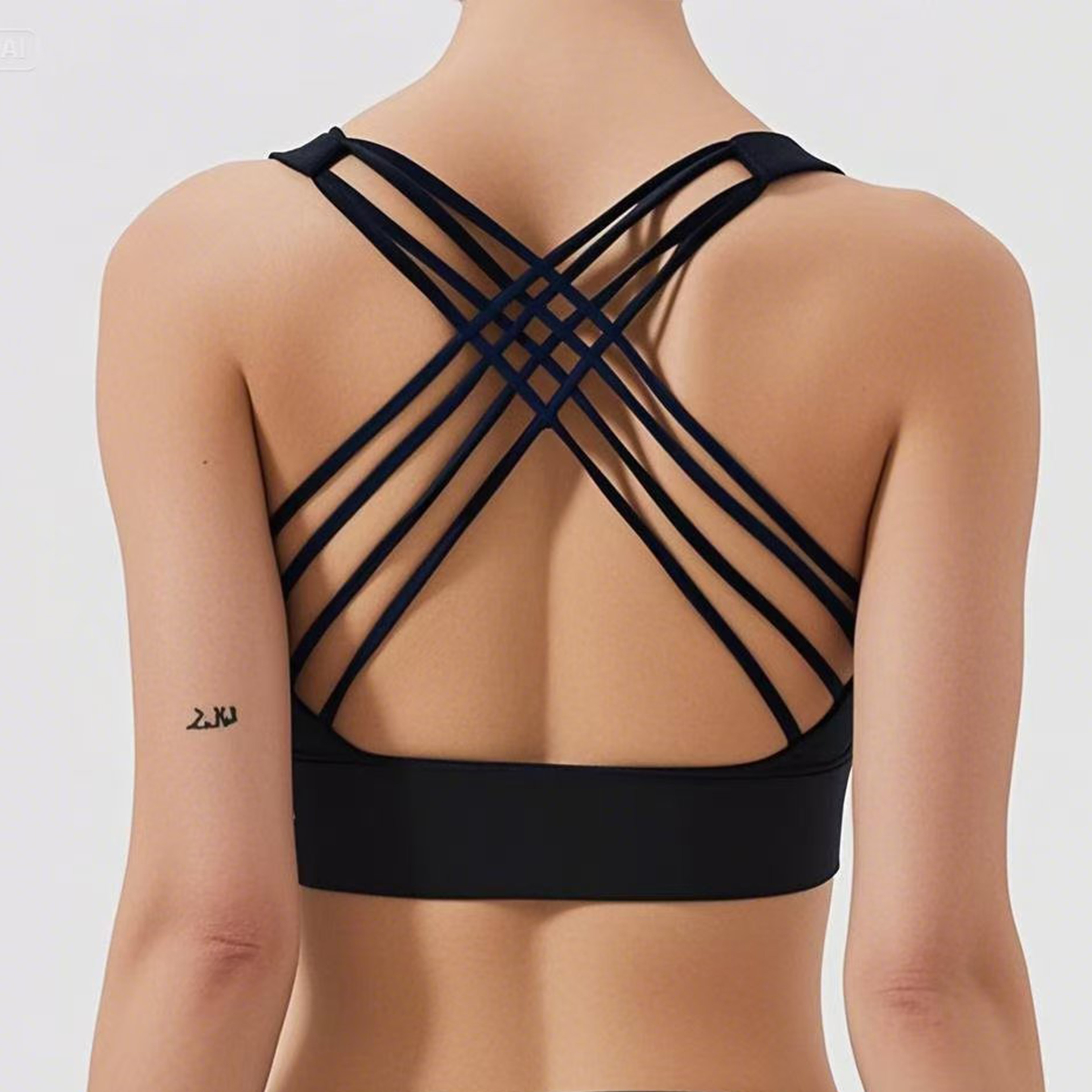 Womens Strappy Back Sports Bra Yoga Top For Gym And Running 6