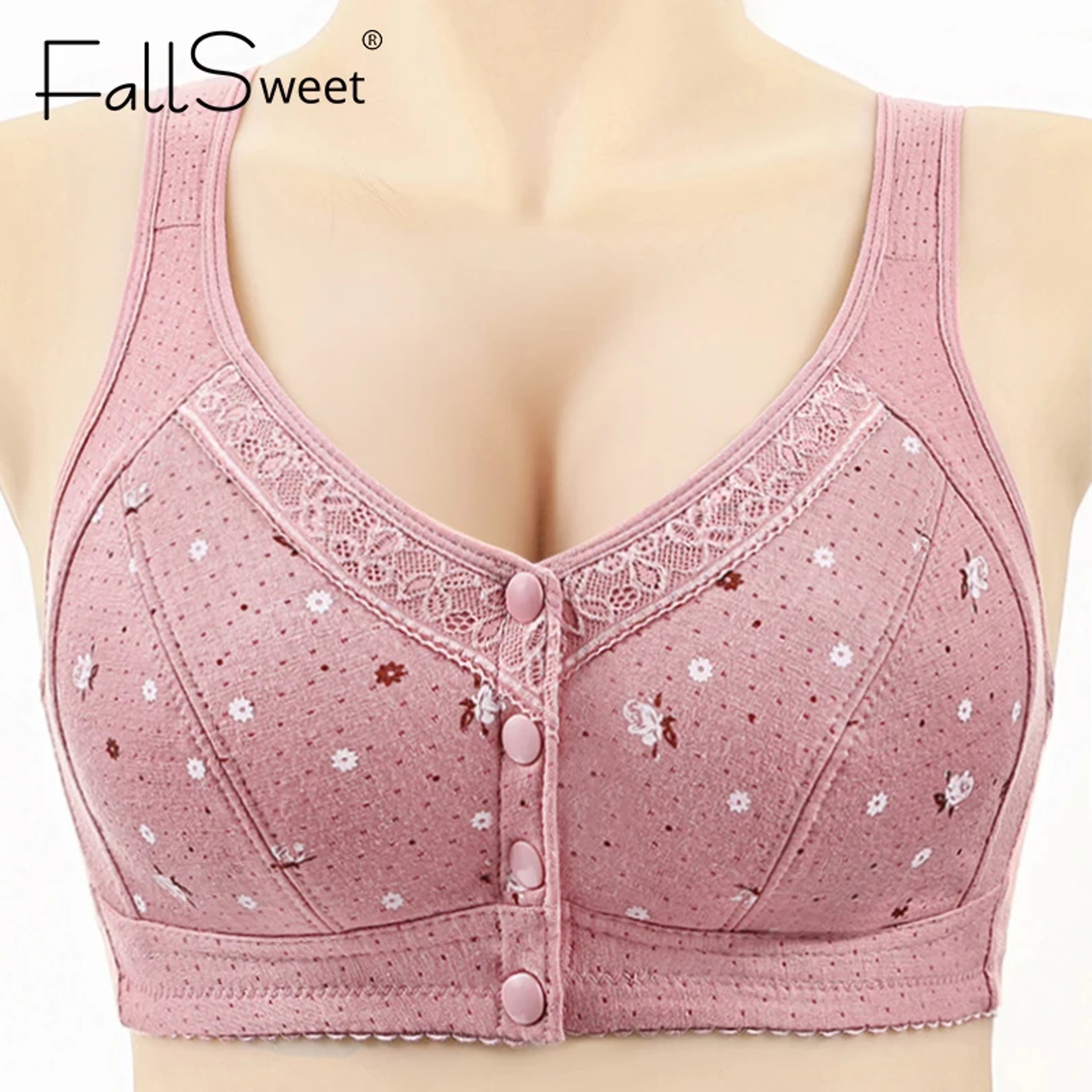 Easy Front Closure Wireless Plus Size Comfort Bra 4