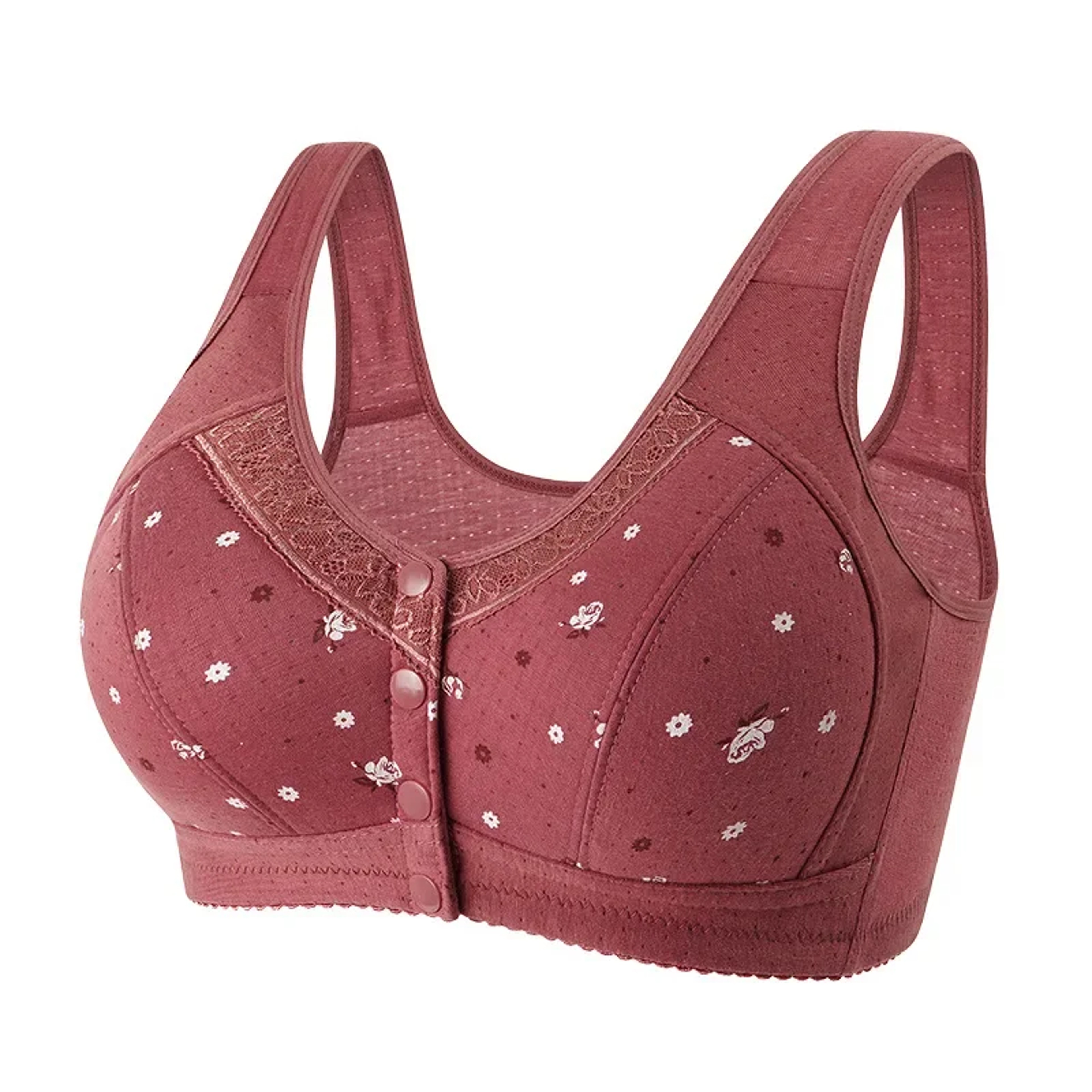 Easy Front Closure Wireless Plus Size Comfort Bra 12