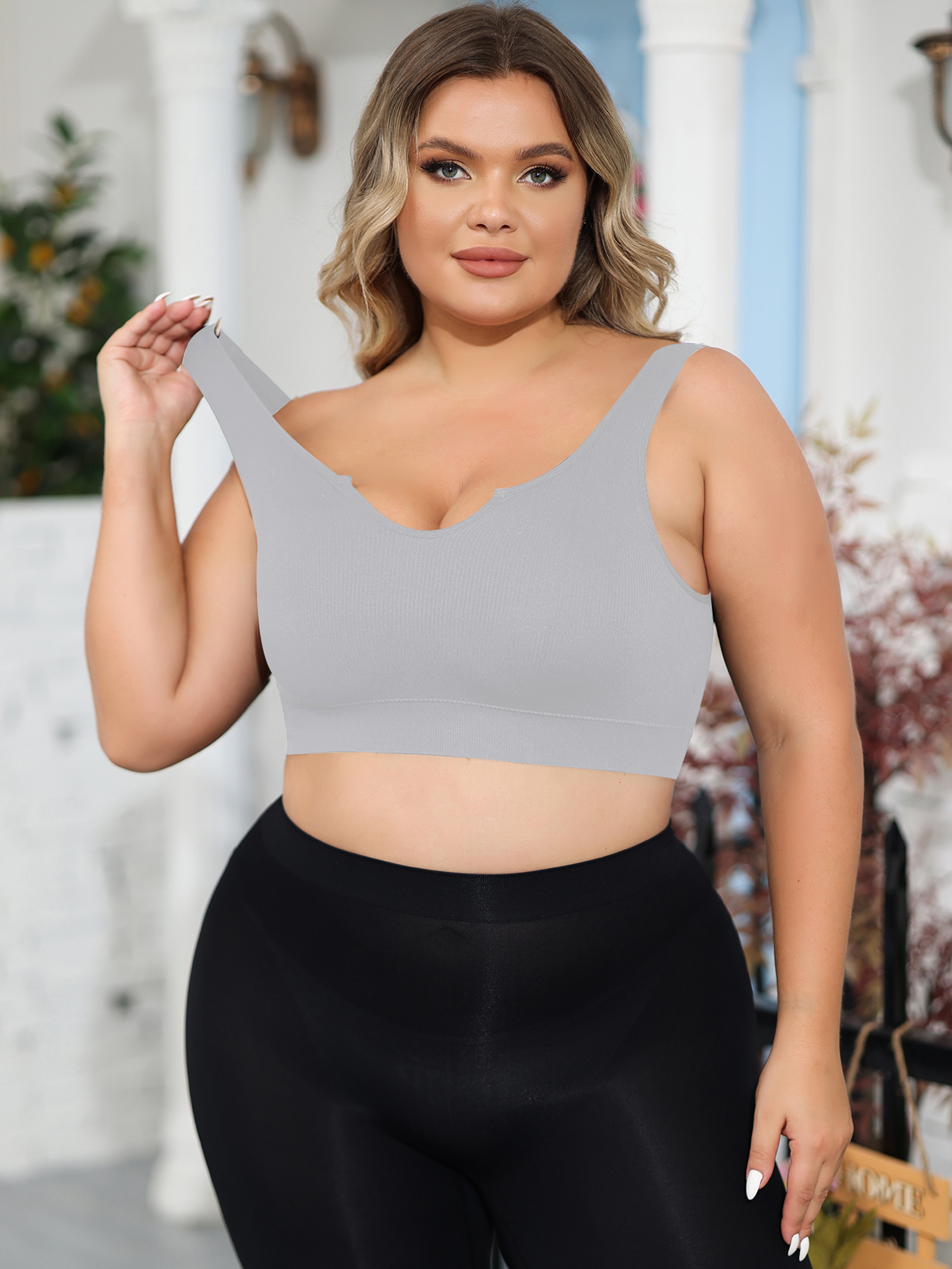 Plus Size Wireless Comfort Bra No Underwire Side Support Lift Bra 1