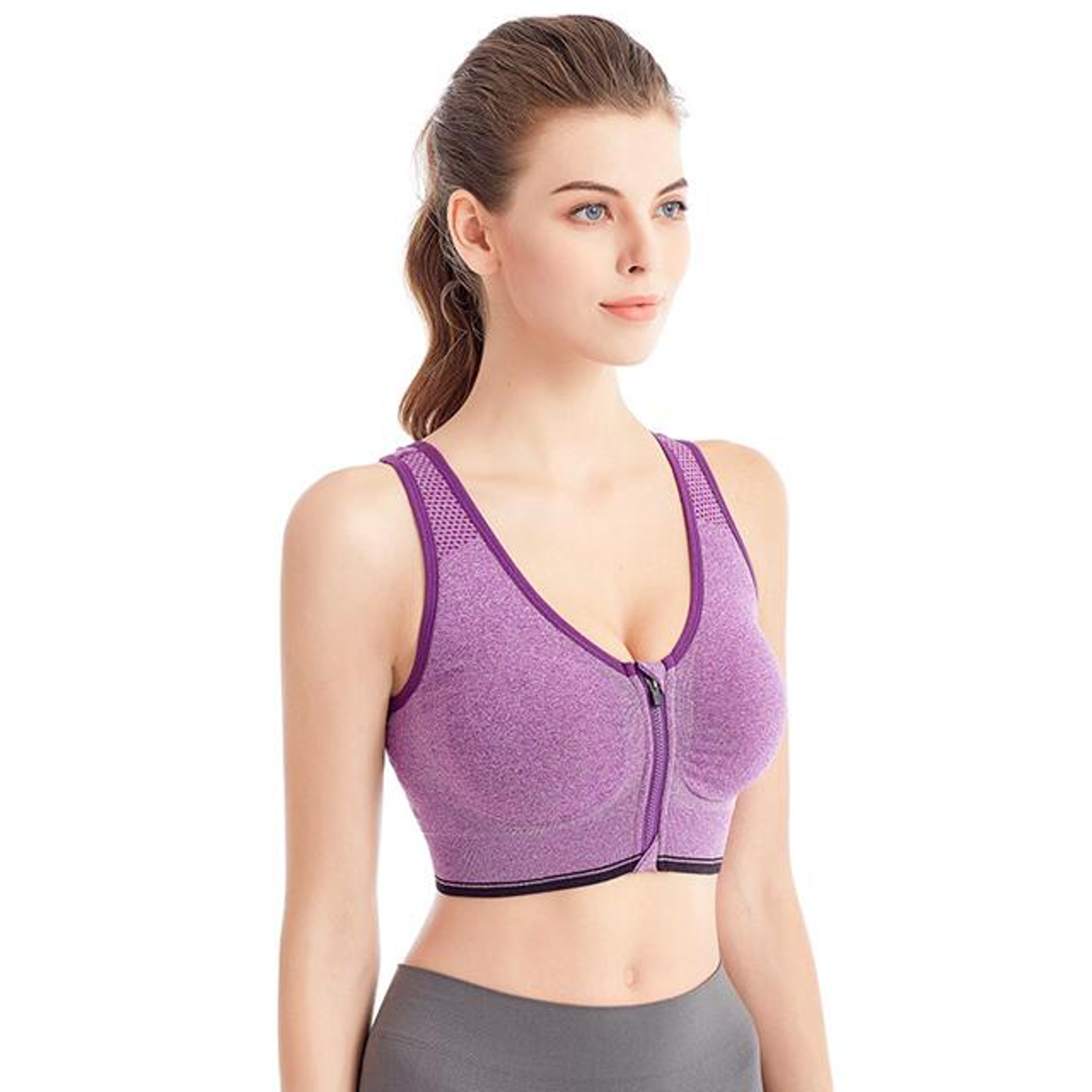 Front Zip Sports Bra For Running Yoga And Everyday Support 7
