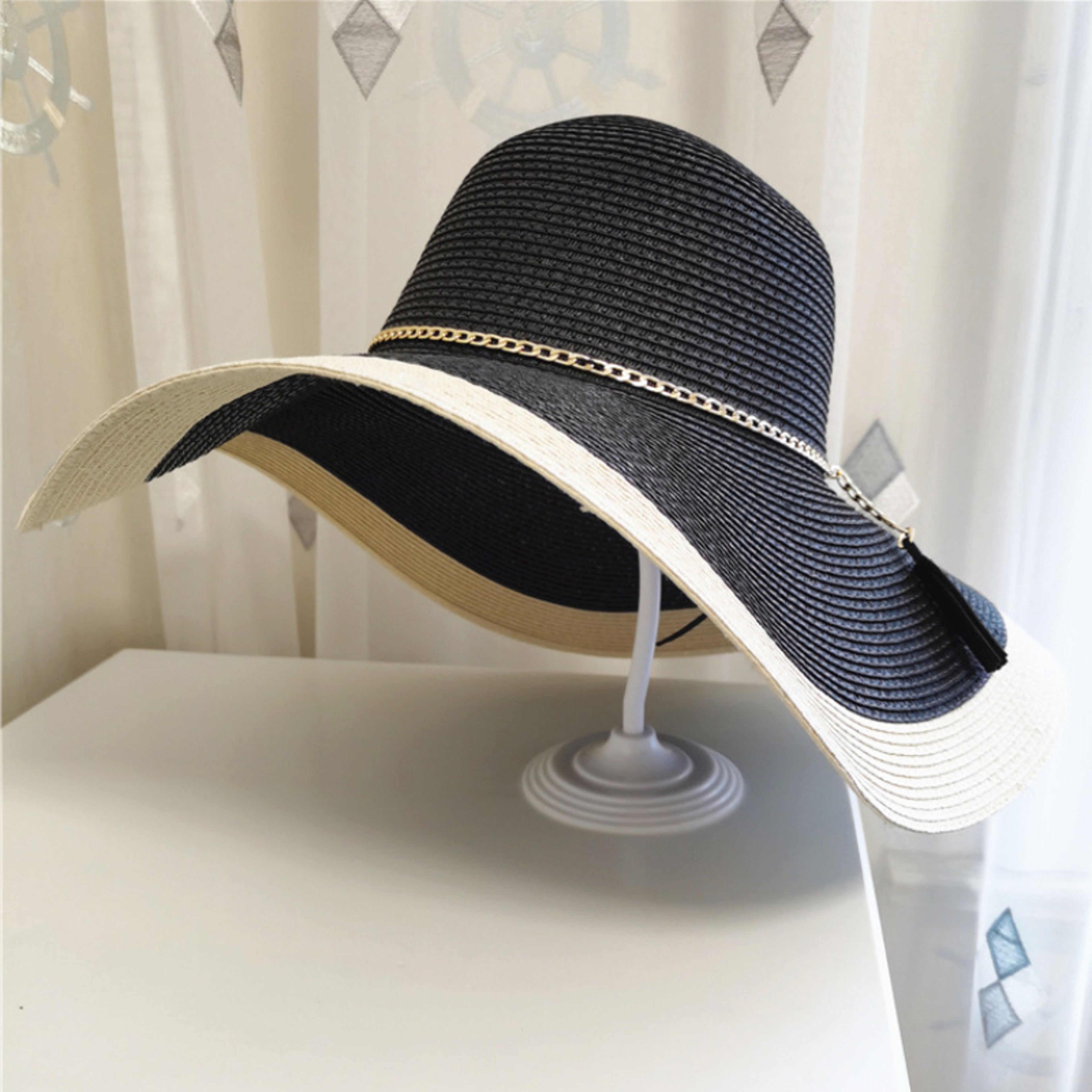Womens Wide Brim Packable Straw Beach Hat with UV Sun Protection – view 8