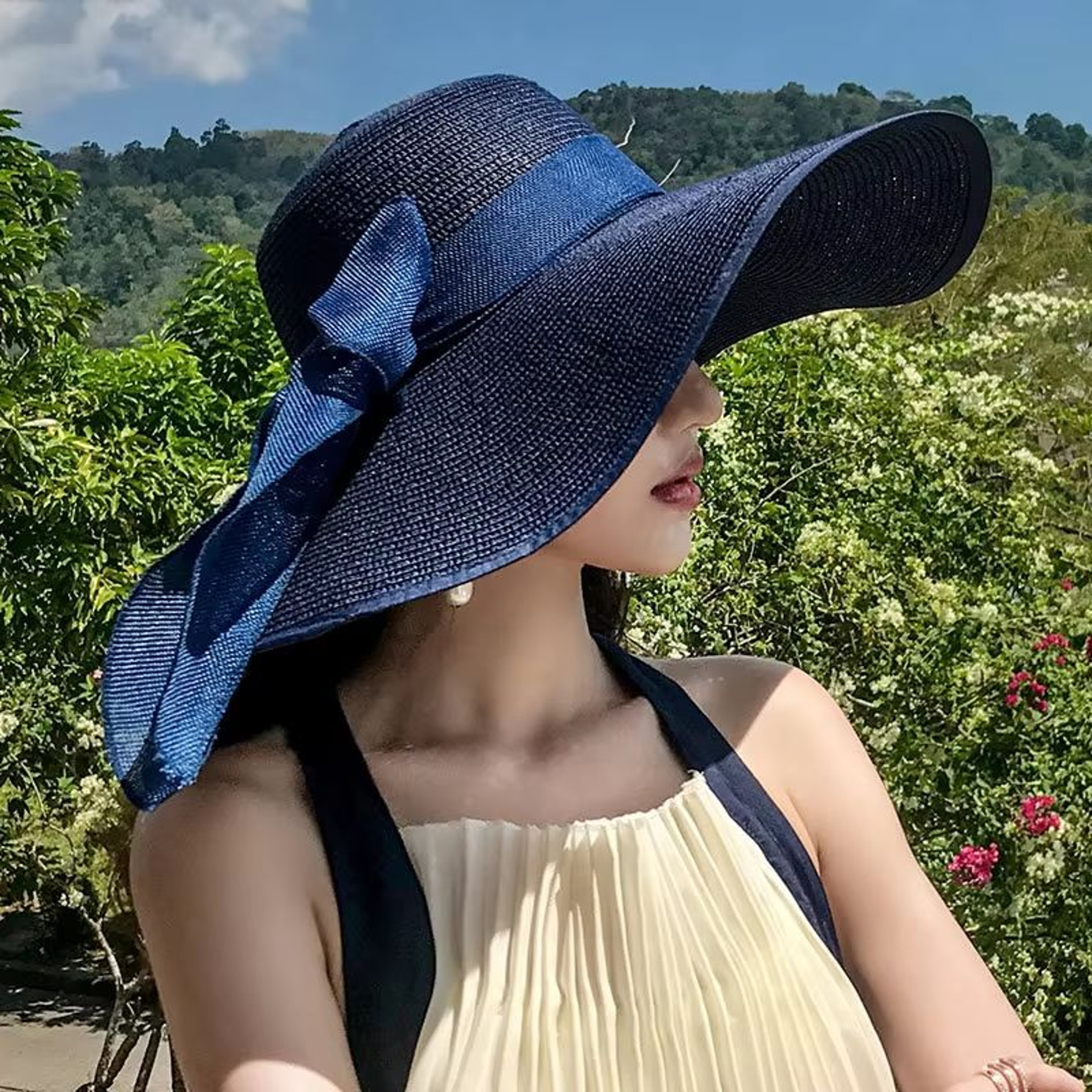 Womens Wide Brim Straw Sun Hat Foldable UV Protection Beach Hat – view 2